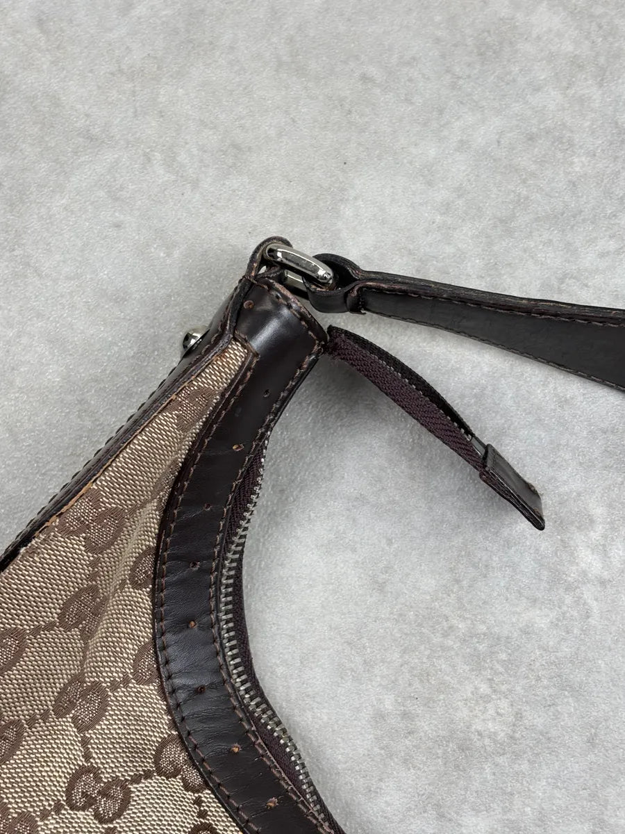 Gucci Brown Canvas GG Monogram Interlocking G Shoulder Bag rzNPmlvS 17