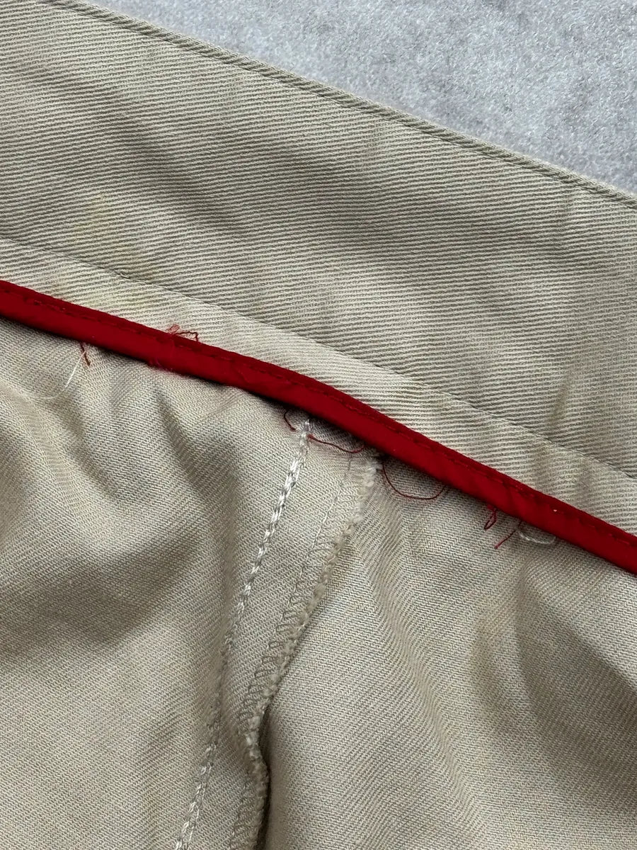 2000s Prada Beige Striped Side Adjuster Chino Pants rXyaimd 9