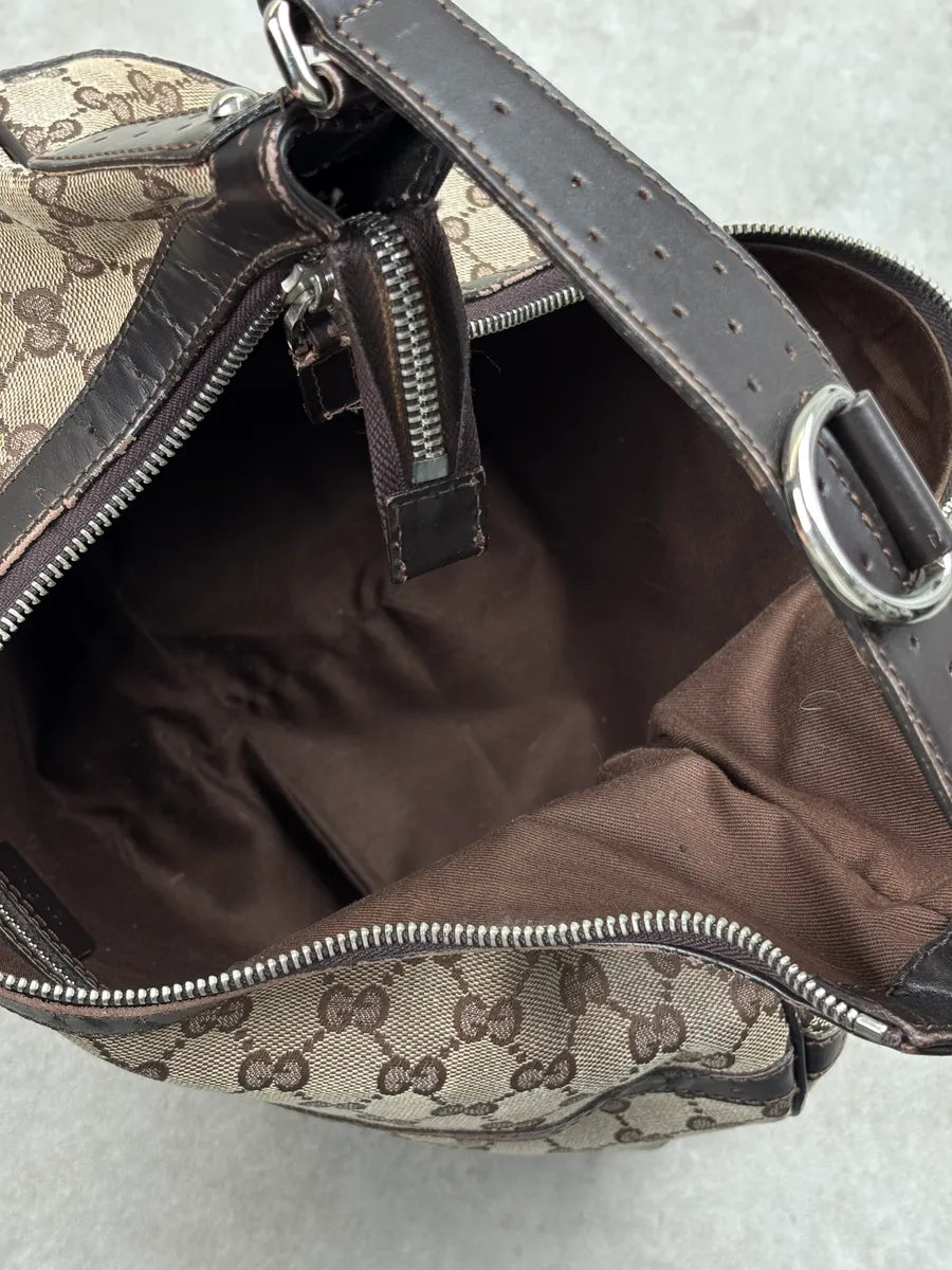 Gucci Brown Canvas GG Monogram Interlocking G Shoulder Bag rzNPmlvS 18