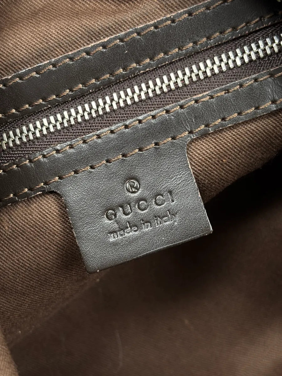Gucci Brown Canvas GG Monogram Interlocking G Shoulder Bag rzNPmlvS 19