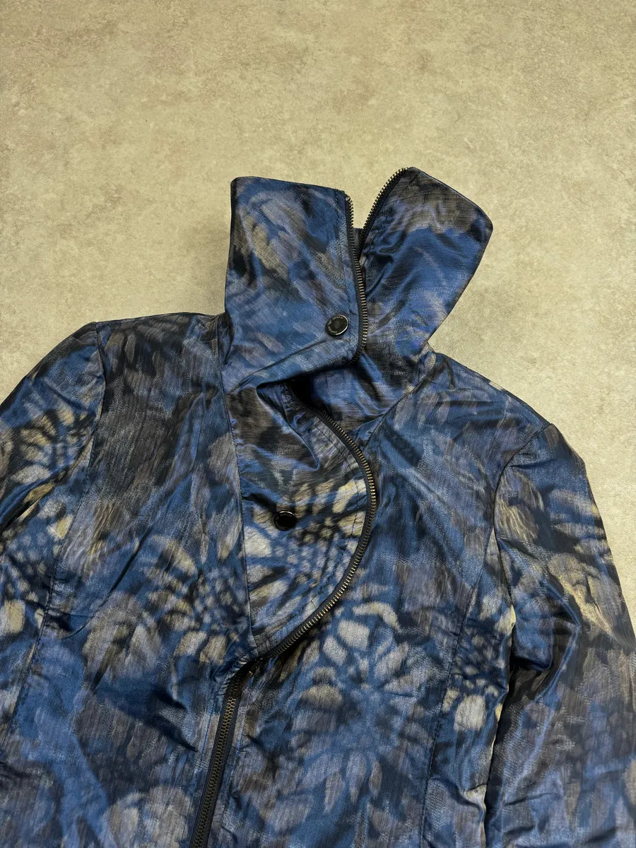 AW2009 Emporio Armani Blue Iridescent Collar Floral Light Jacket IauYlqf 7