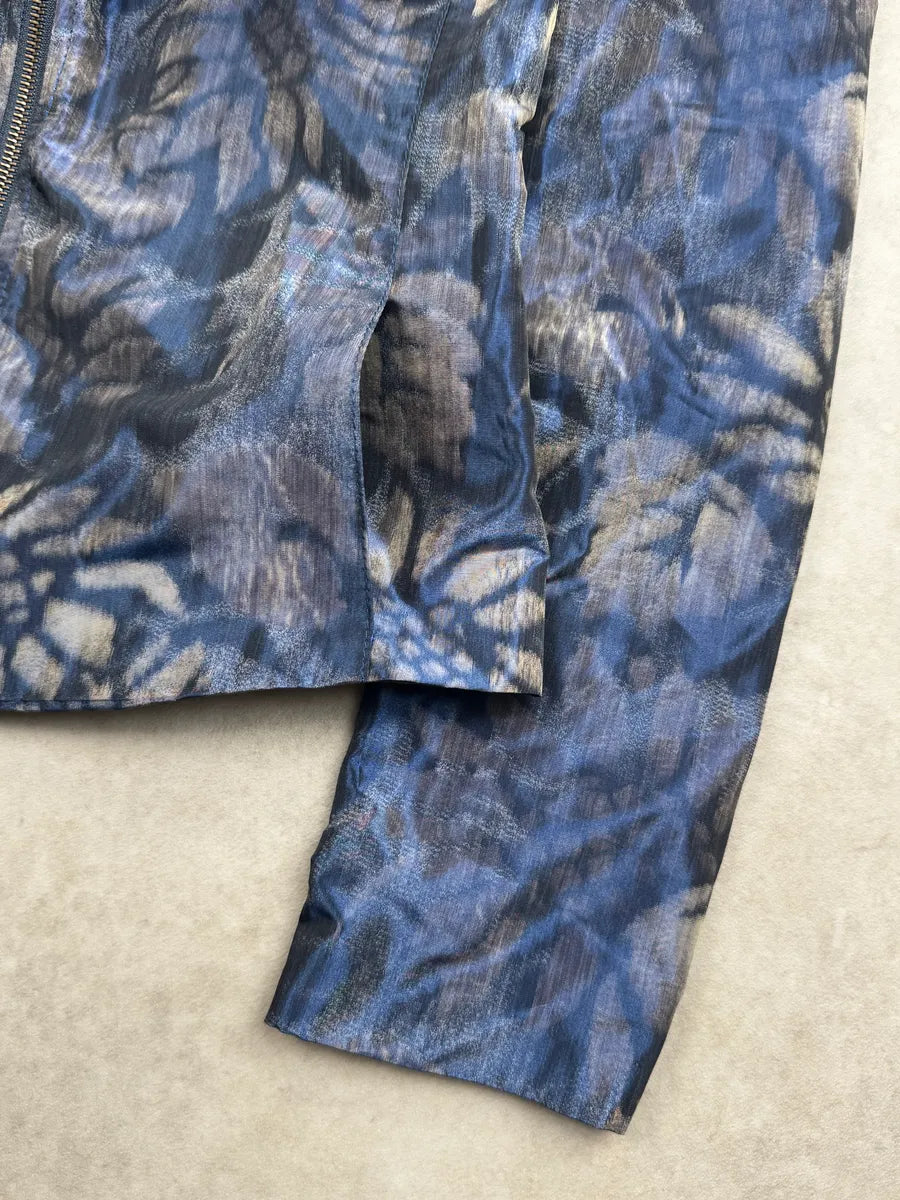 AW2009 Emporio Armani Blue Iridescent Collar Floral Light Jacket IauYlqf 8