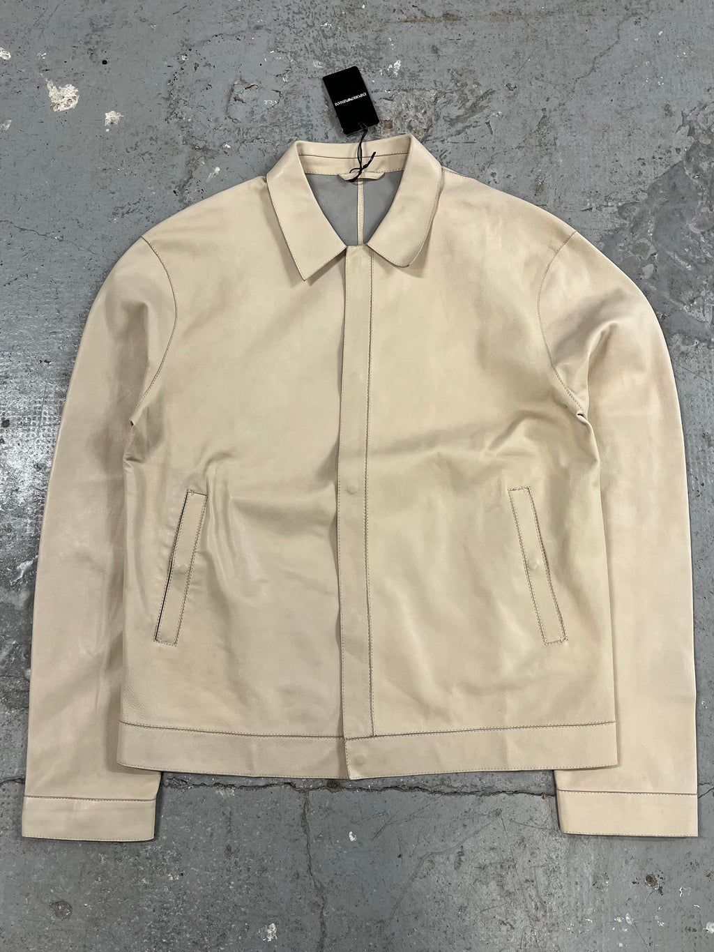 SS2018 Emporio Armani Perfect Leather Beige Jacket (M)