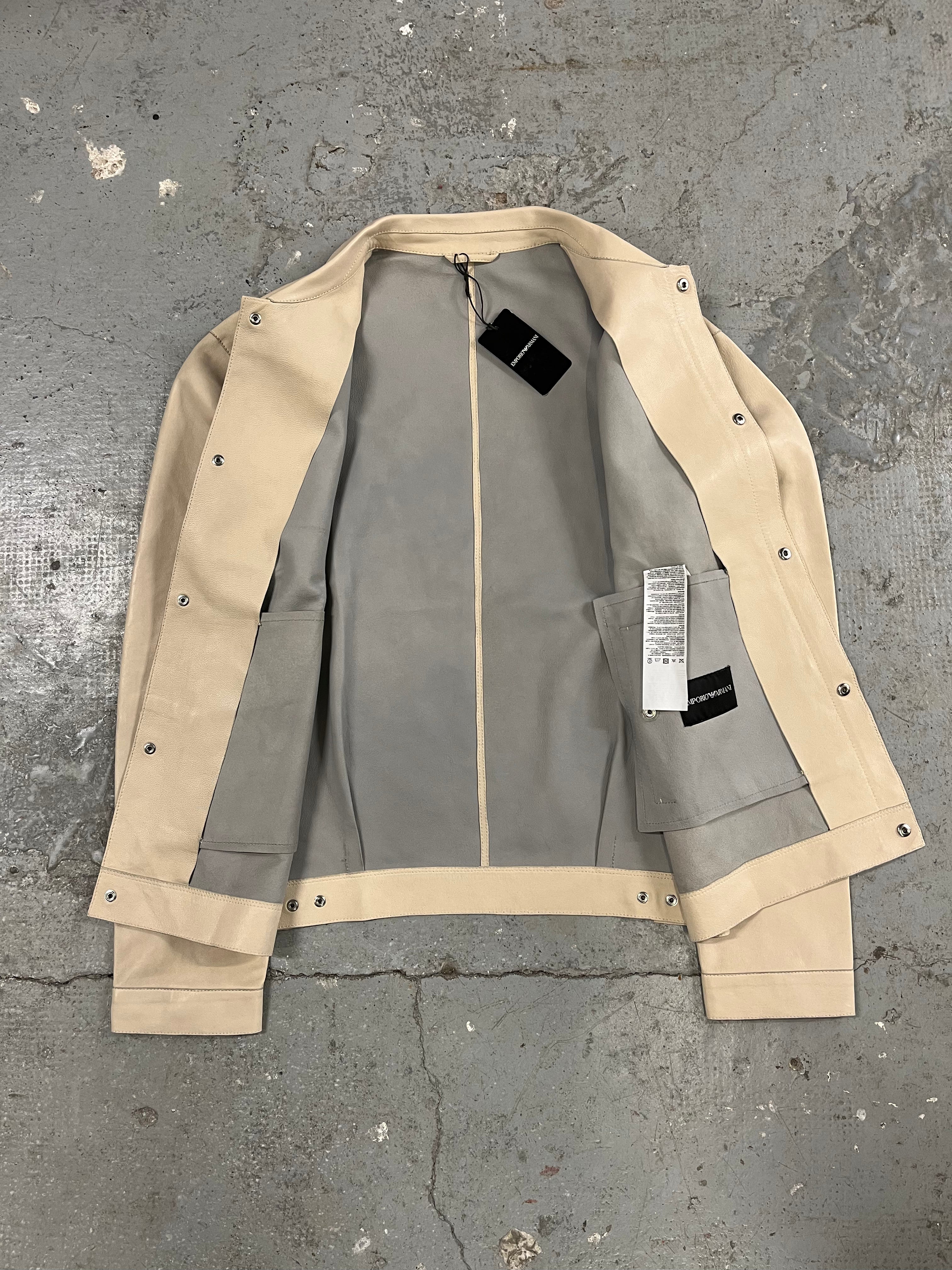 SS2018 Emporio Armani Perfect Leather Beige Jacket (M)