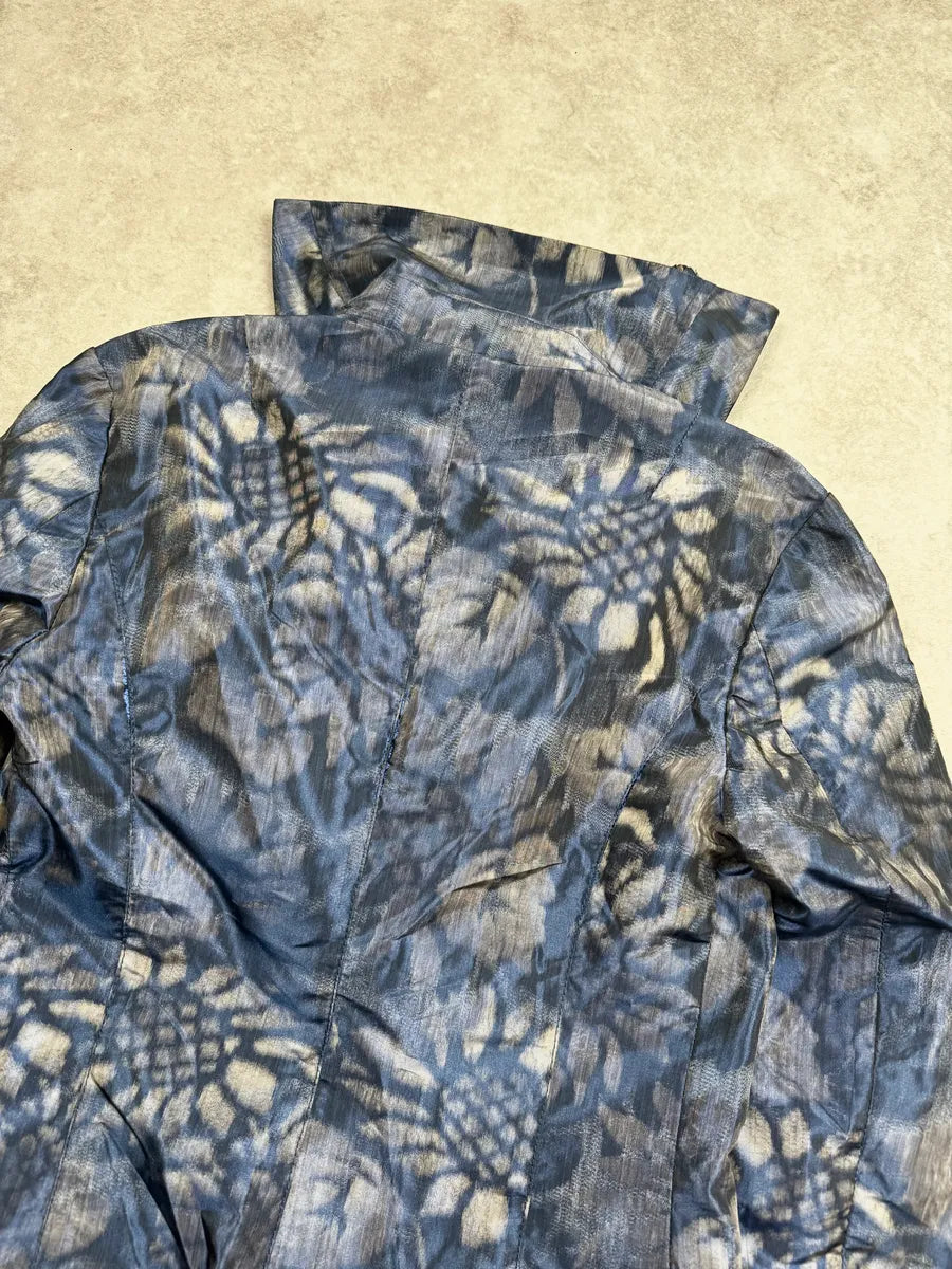 AW2009 Emporio Armani Blue Iridescent Collar Floral Light Jacket IauYlqf 11