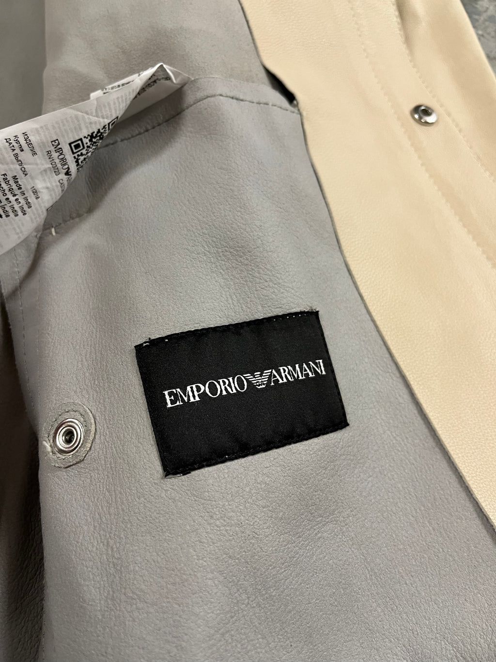 SS2018 Emporio Armani Perfect Leather Beige Jacket (M)