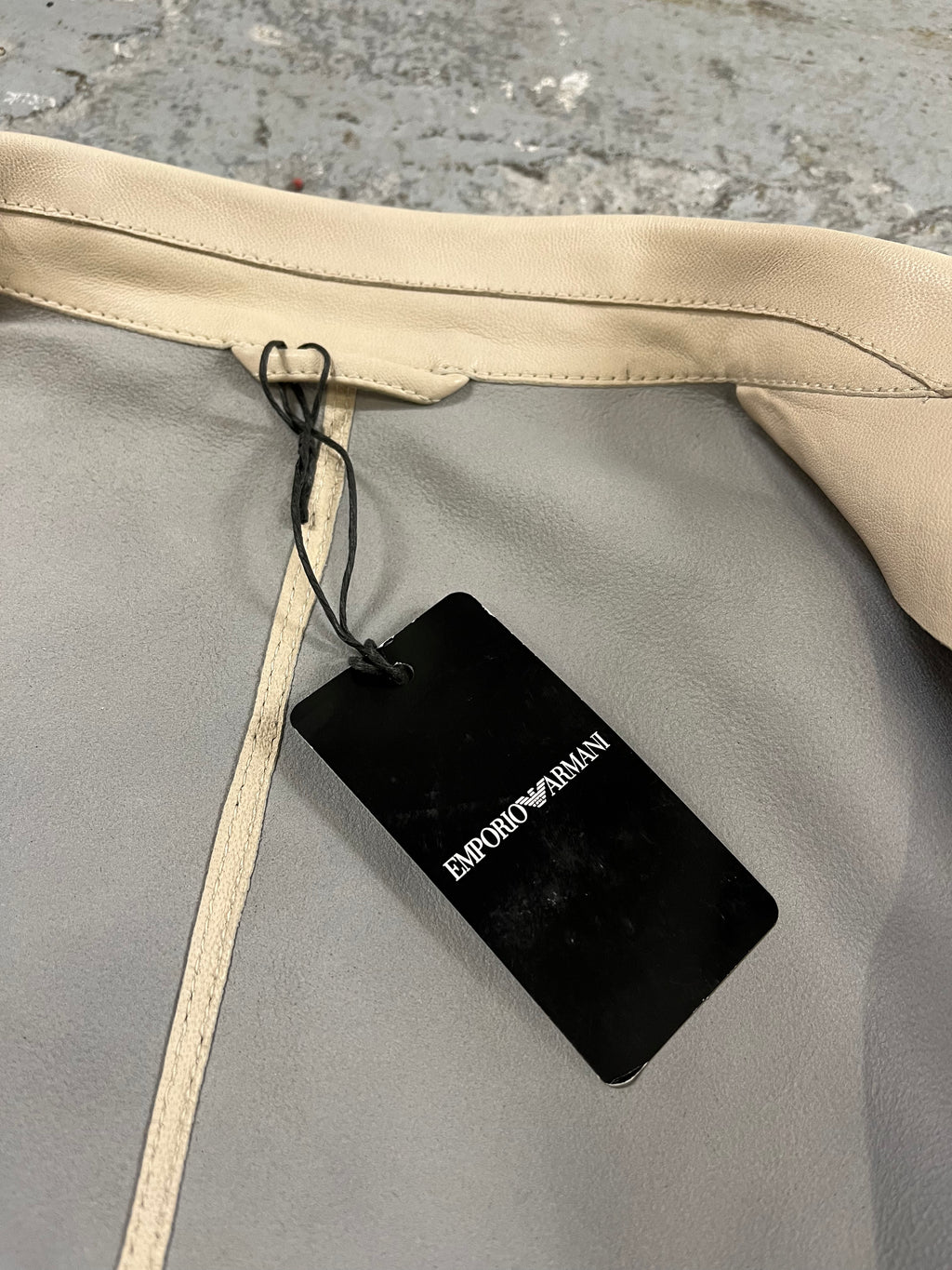 SS2018 Emporio Armani Perfect Leather Beige Jacket (M)