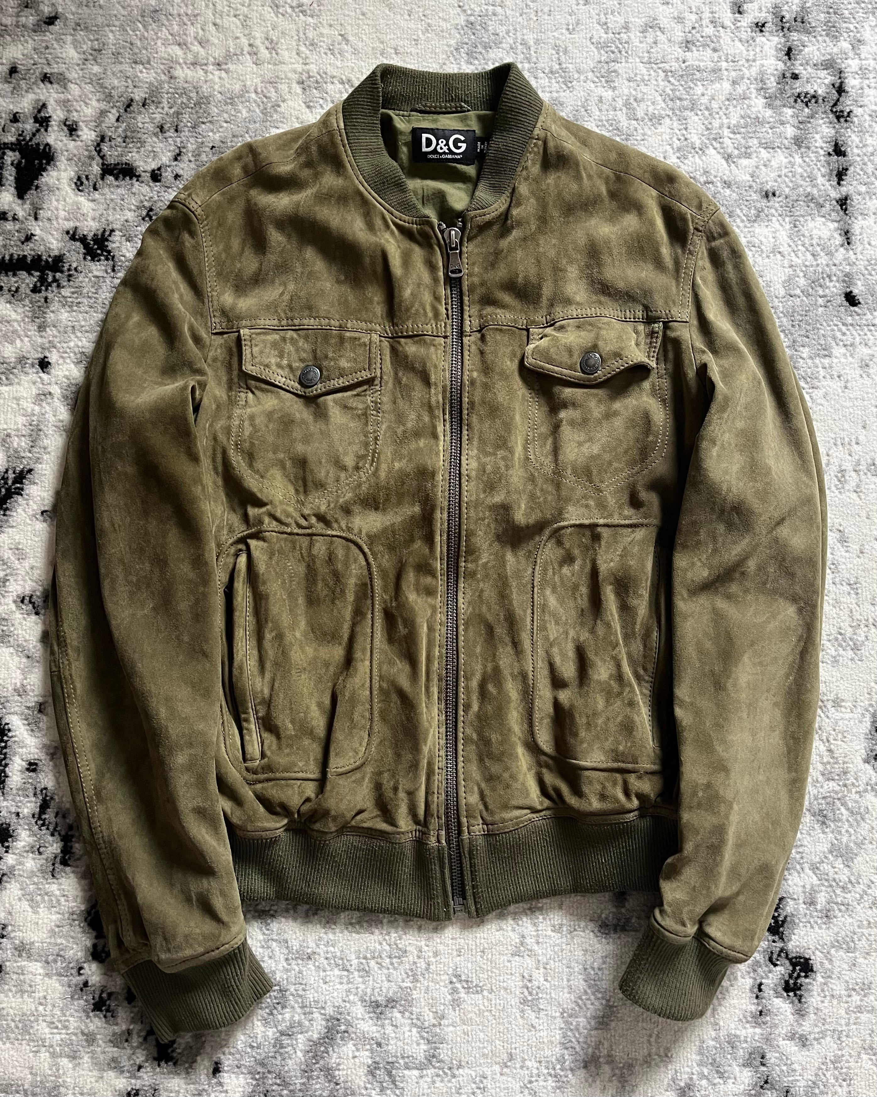 00s ドルチェ＆ガッバーナ グリーン ラム ジャケット (L)