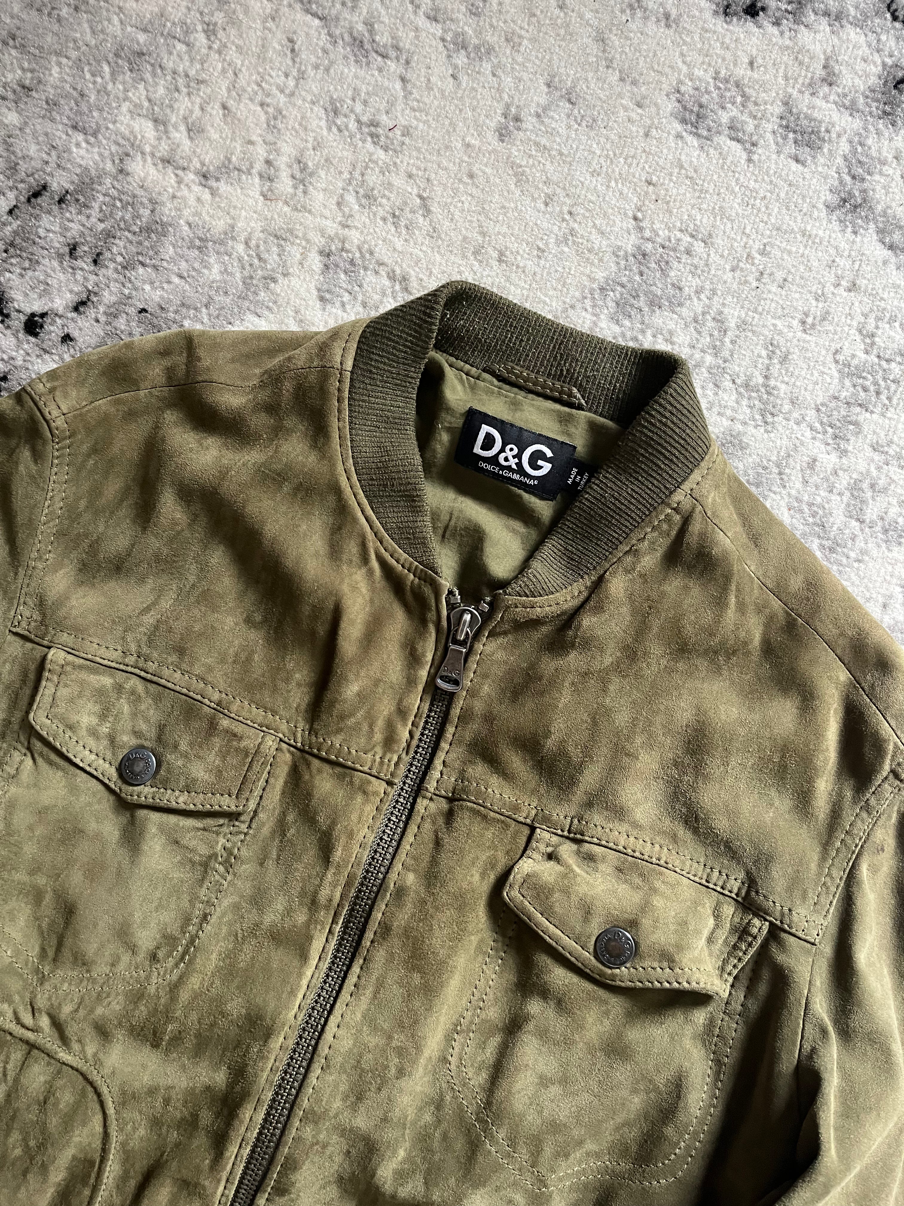 00s ドルチェ＆ガッバーナ グリーン ラム ジャケット (L)