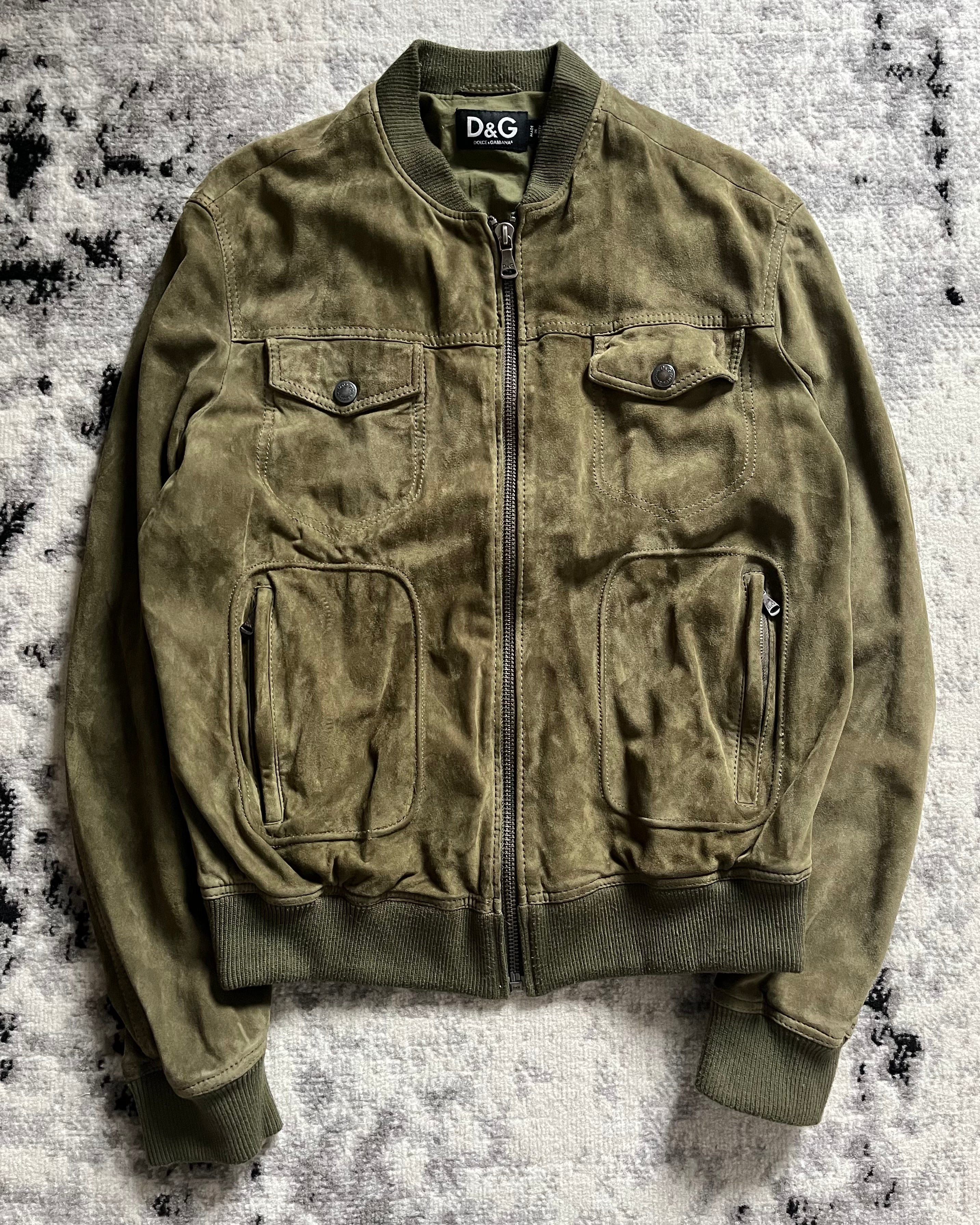 00s ドルチェ＆ガッバーナ グリーン ラム ジャケット (L)