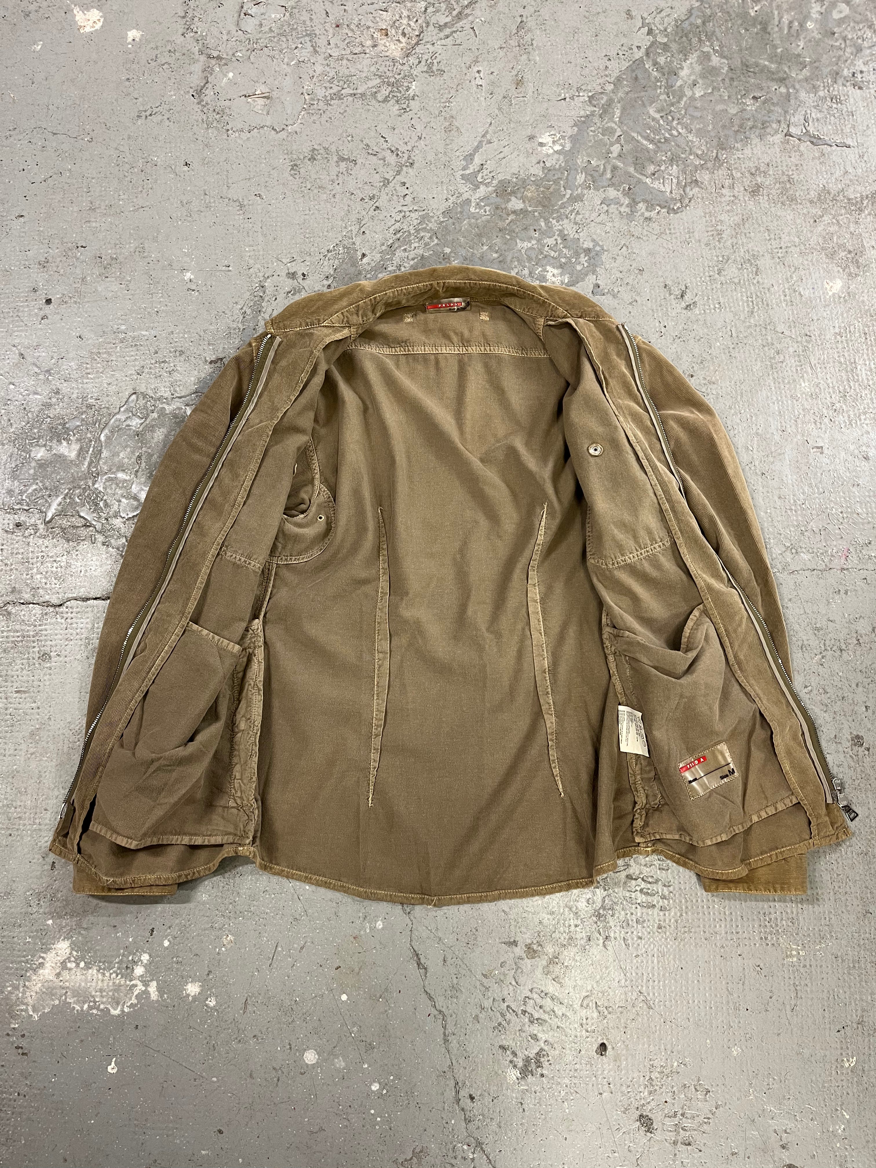 2000s Prada Linea Rossa Velvet Camel Jacket (L)