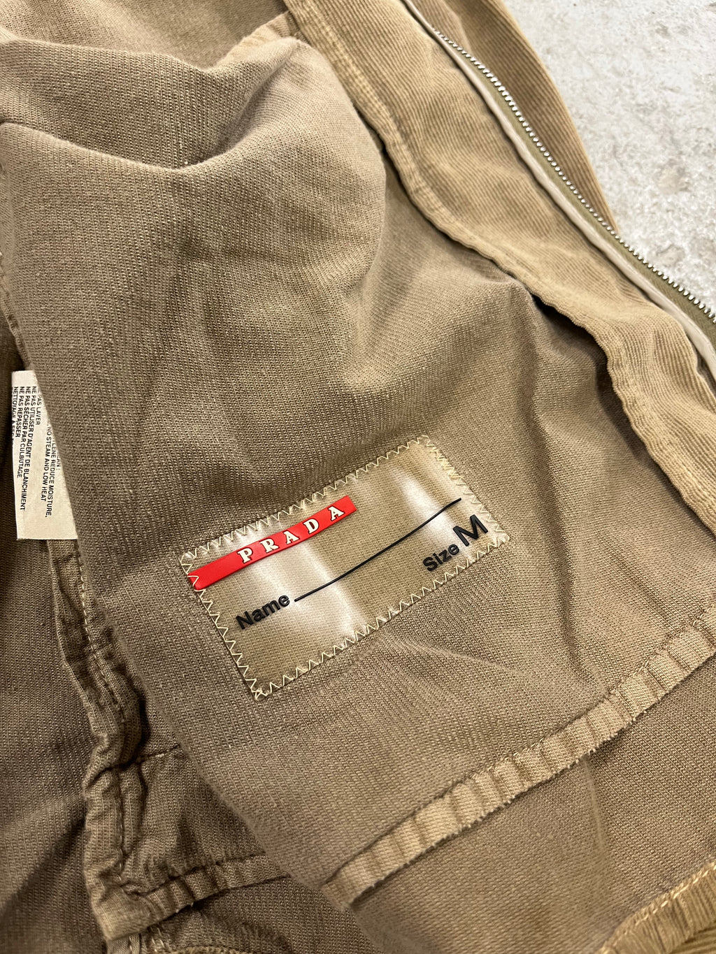 2000s Prada Linea Rossa Velvet Camel Jacket (L)