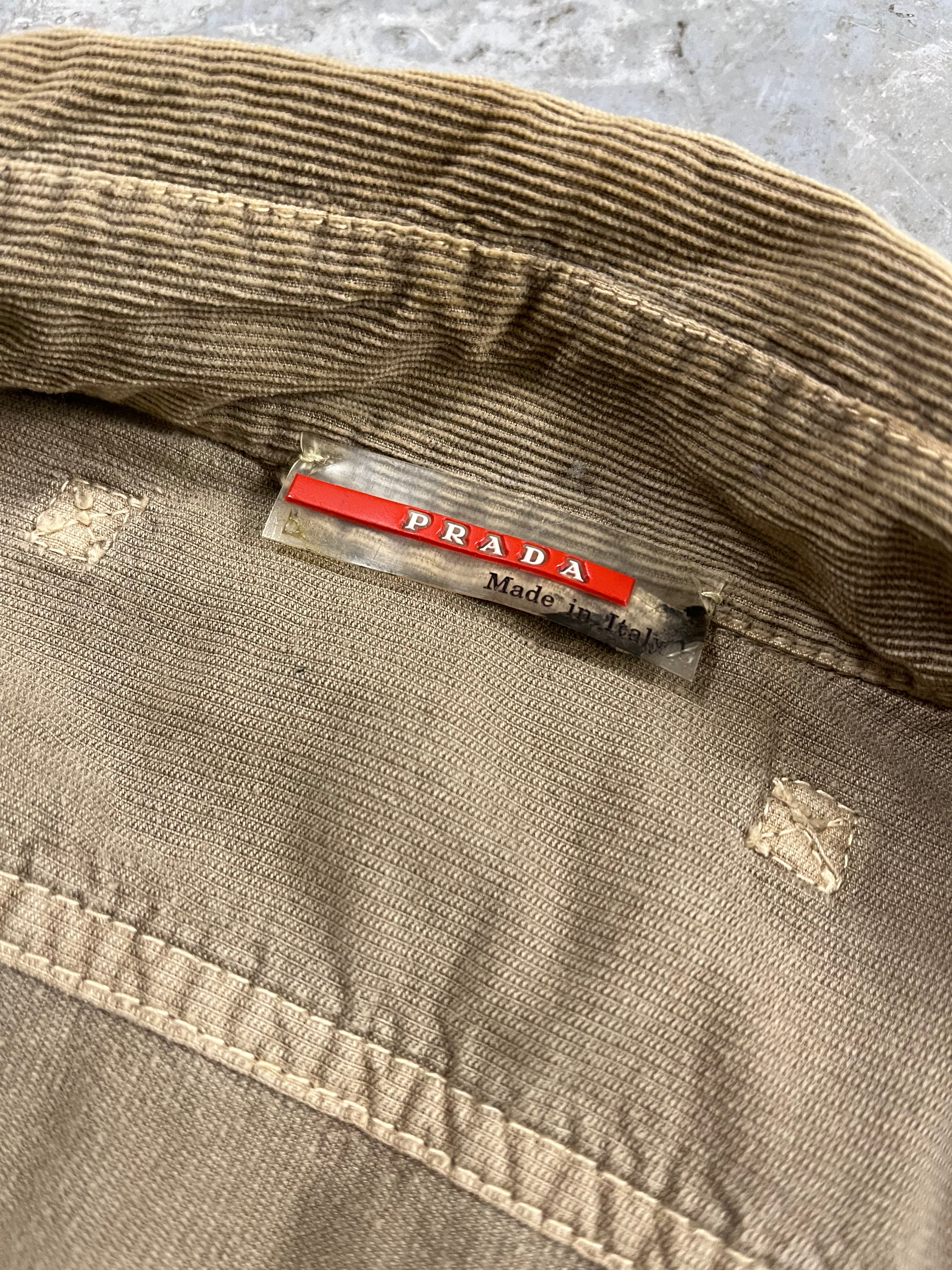 2000s Prada Linea Rossa Velvet Camel Jacket (L)