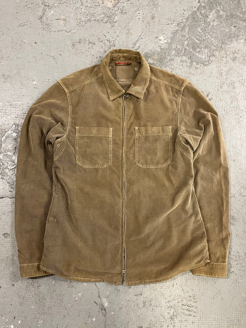 2000s Prada Linea Rossa Velvet Camel Jacket (L)