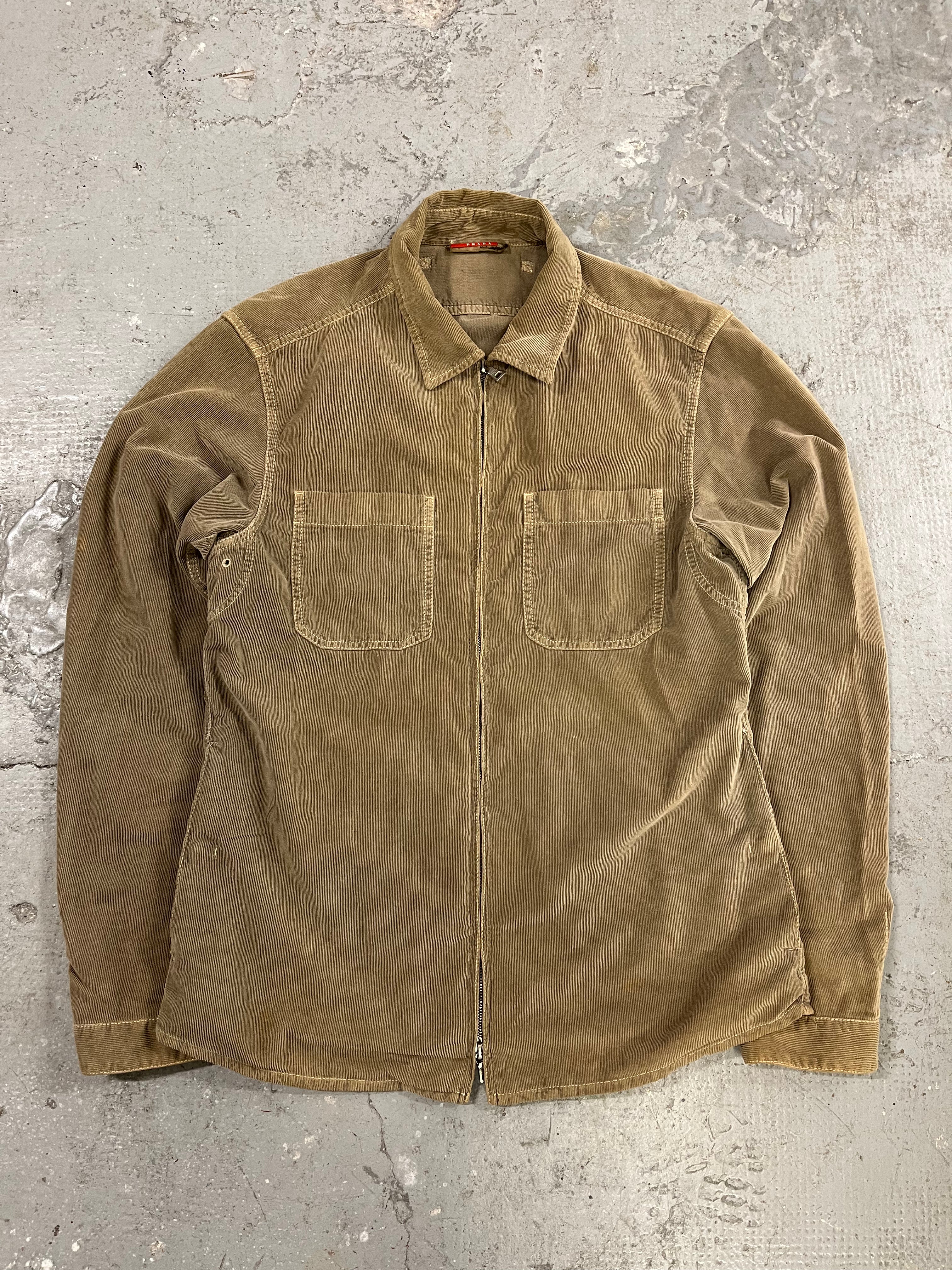 2000s Prada Linea Rossa Velvet Camel Jacket (L)