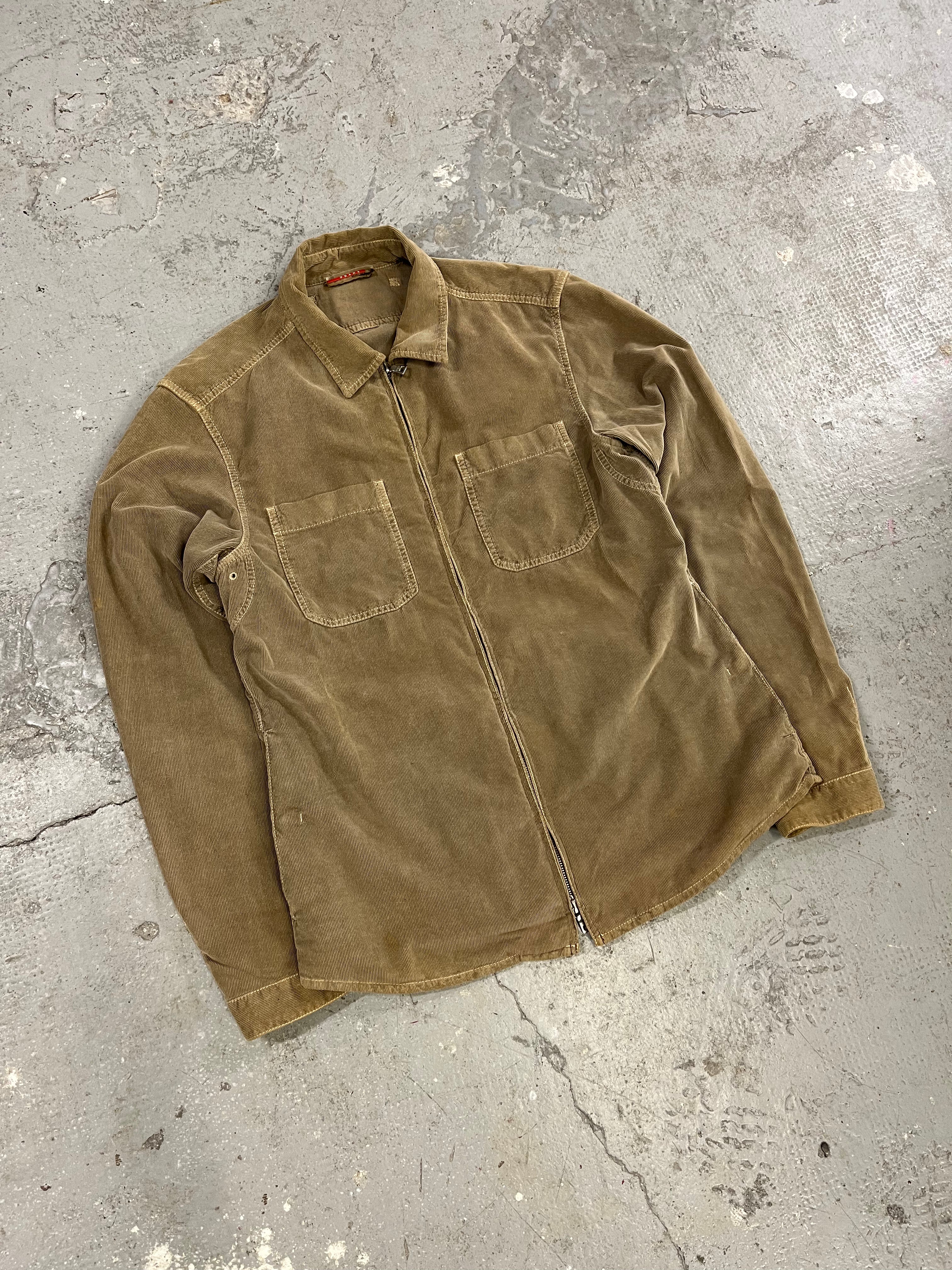 2000s Prada Linea Rossa Velvet Camel Jacket (L)