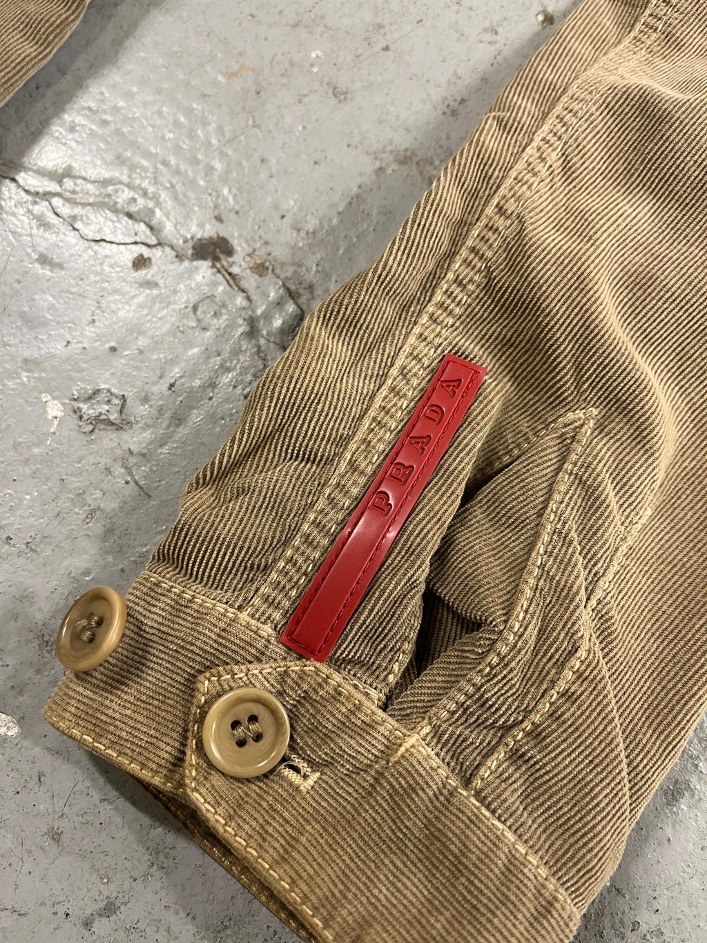 2000s Prada Linea Rossa Velvet Camel Jacket (L)