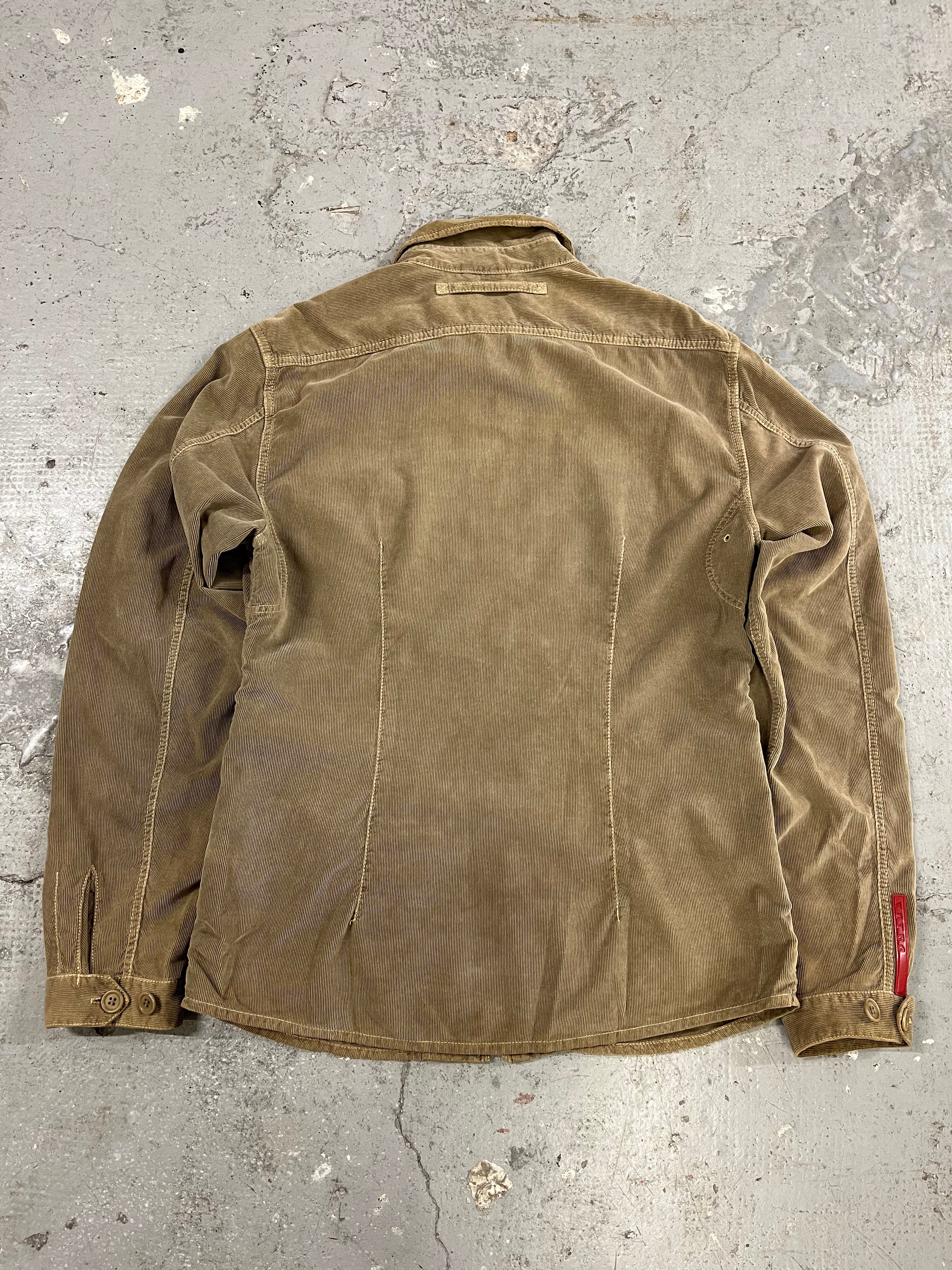 2000s Prada Linea Rossa Velvet Camel Jacket (L)