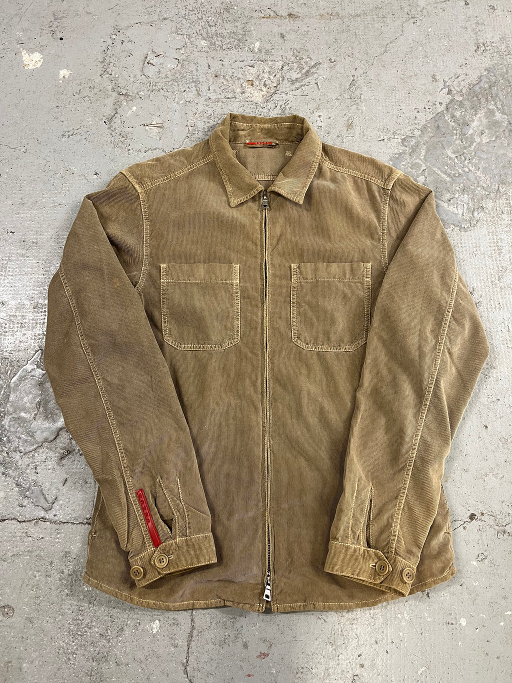 2000s Prada Linea Rossa Velvet Camel Jacket (L)