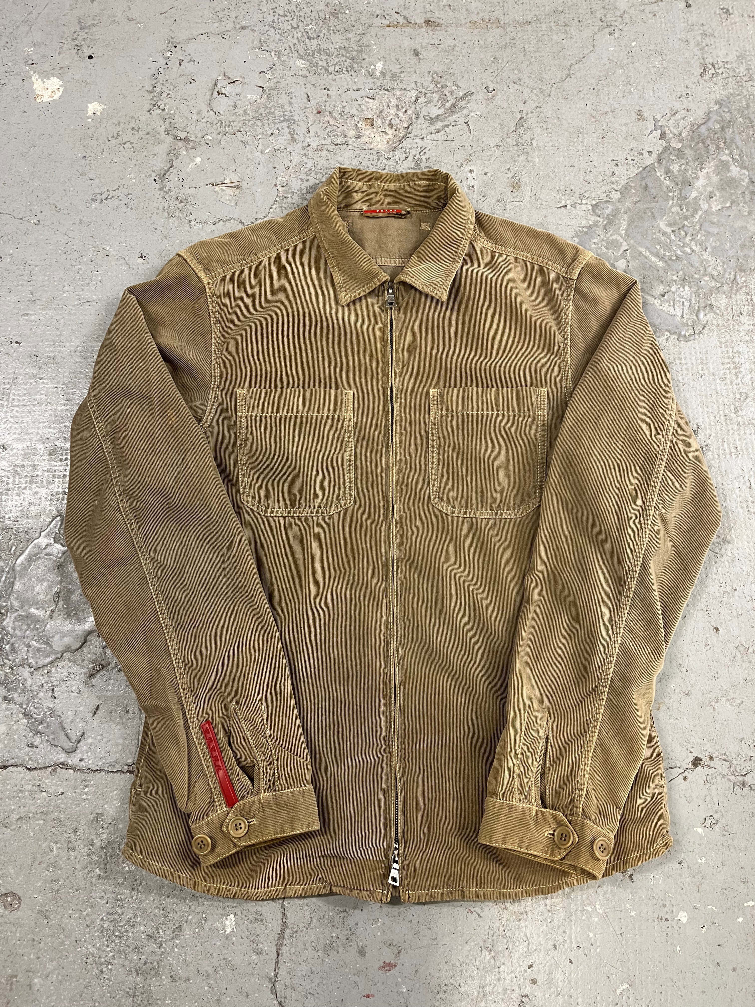2000s Prada Linea Rossa Velvet Camel Jacket (L)
