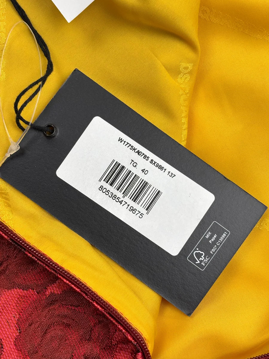 SS2015 Dsquared2 Red Floral Jacquard Metallic Waistband Pants kNmjwiuq 14