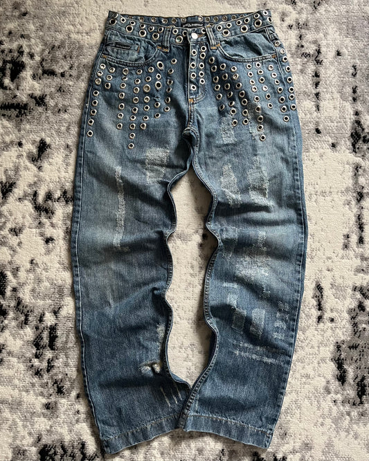 SS06 Dolce & Gabbana Eyled Punk Holes Jeans (S/M)