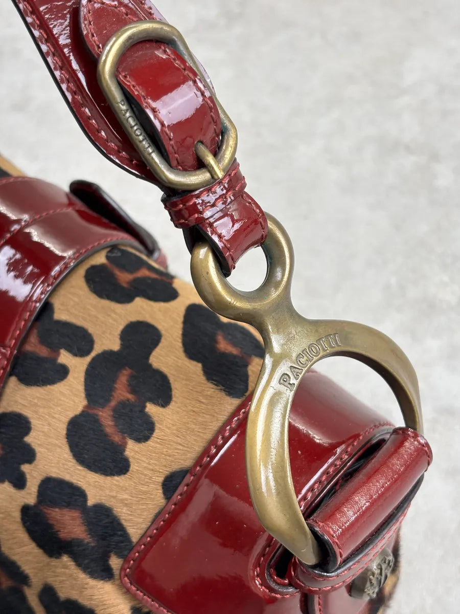 2000s Cesare Paciotti Leopard Calf Hair Ring Hardware Shoulder Bag qSHnsvSP 12