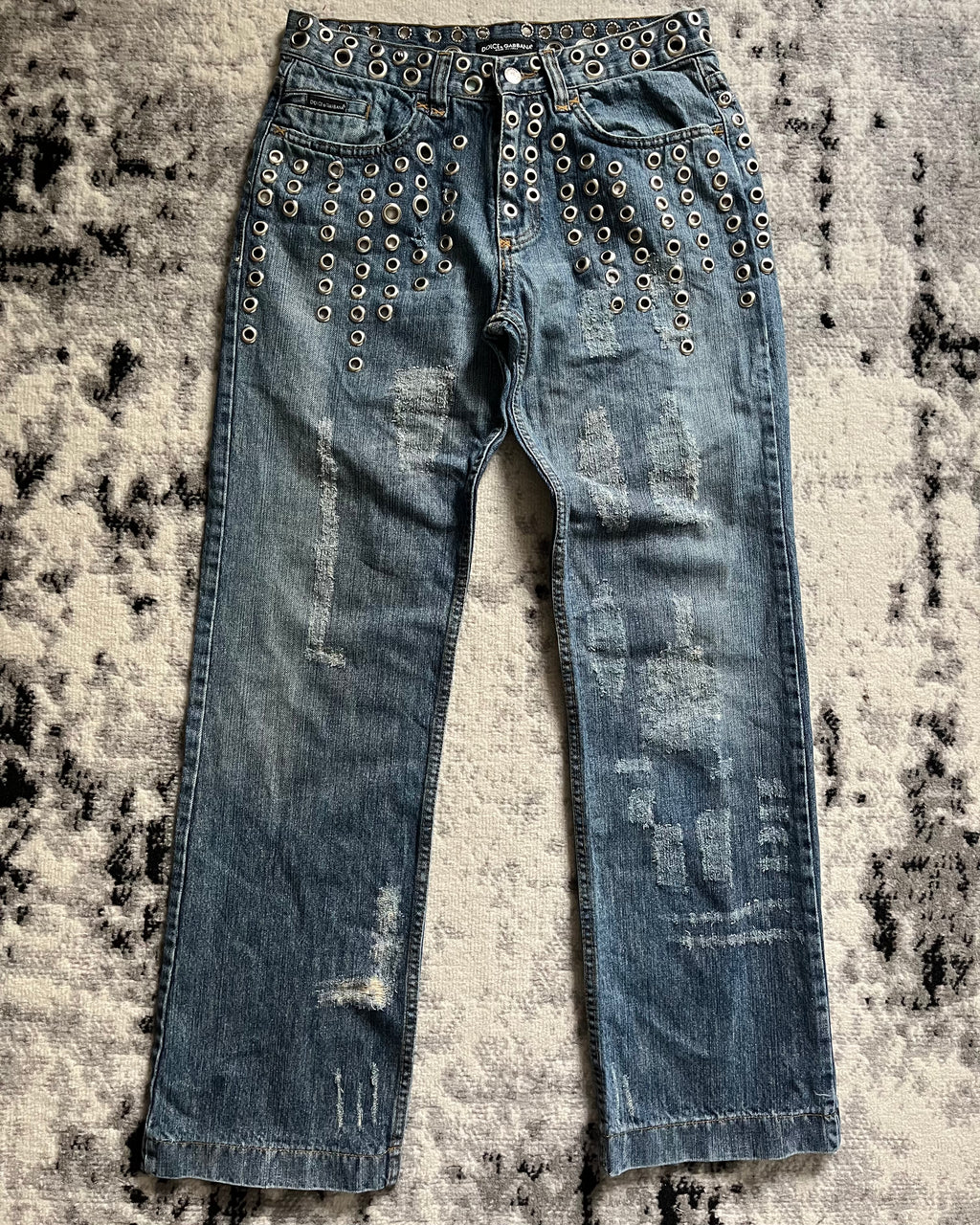 SS06 Dolce & Gabbana Eyled Punk Holes Jeans (S/M)