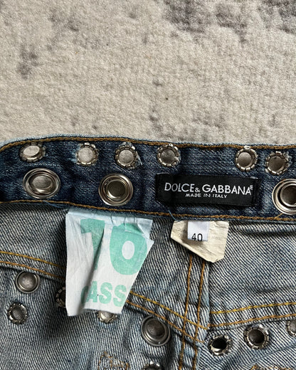 SS06 Dolce & Gabbana Eyled Punk Holes Jeans (S/M)