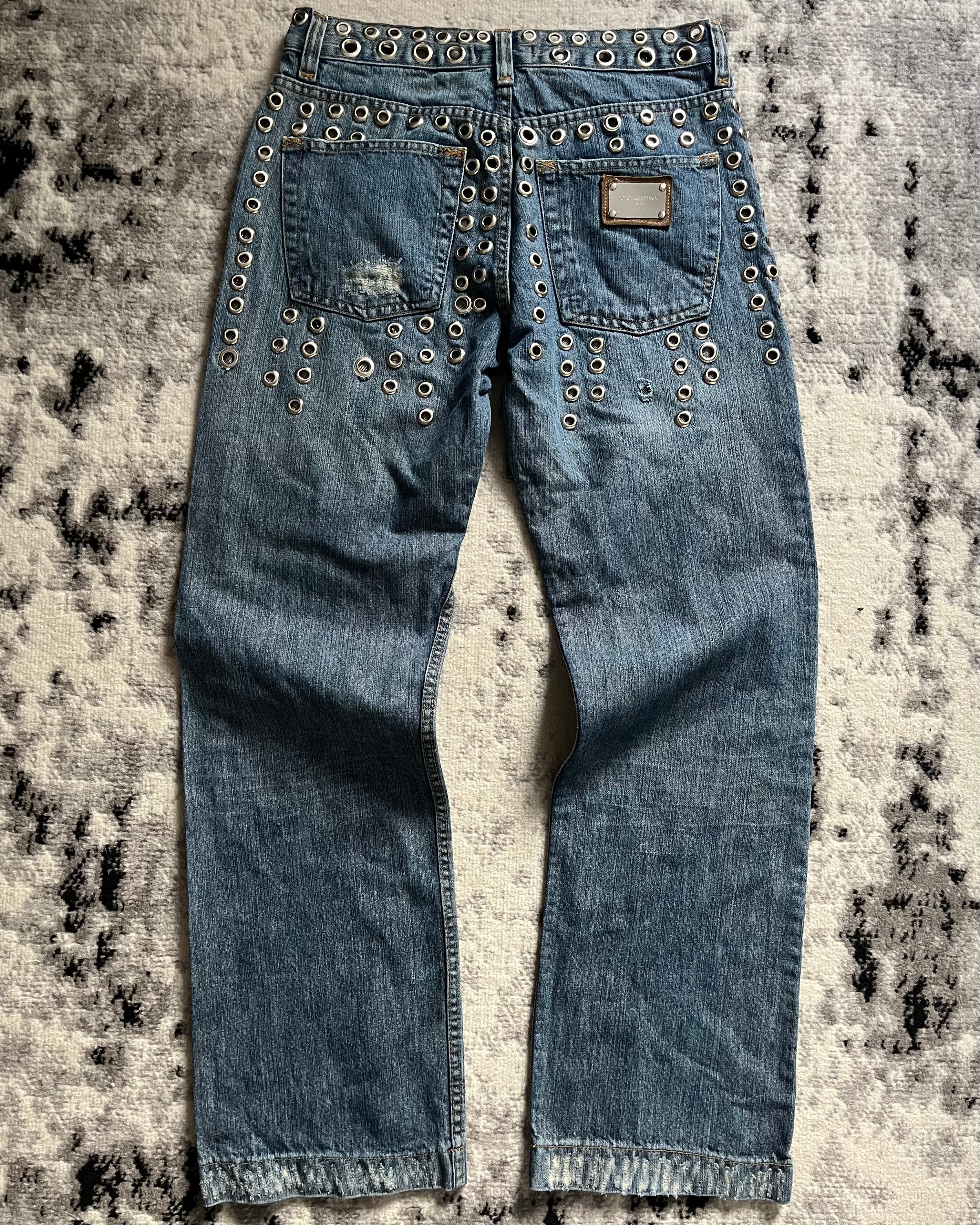 SS06 Dolce & Gabbana Eyled Punk Holes Jeans (S/M)