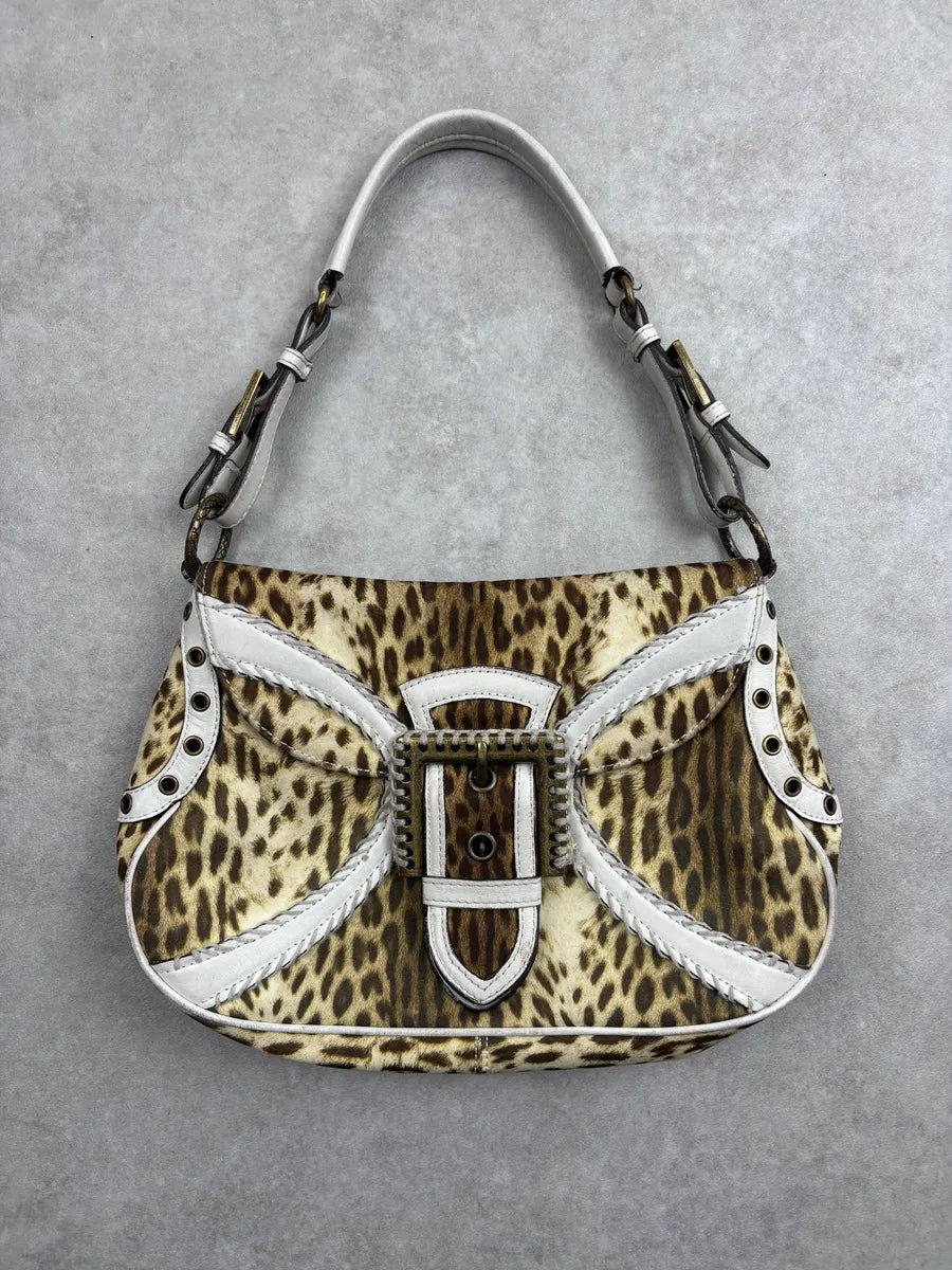 AW2007 Cavalli Leopard Studded Buckle Shoulder Bag uoYahBEA 0