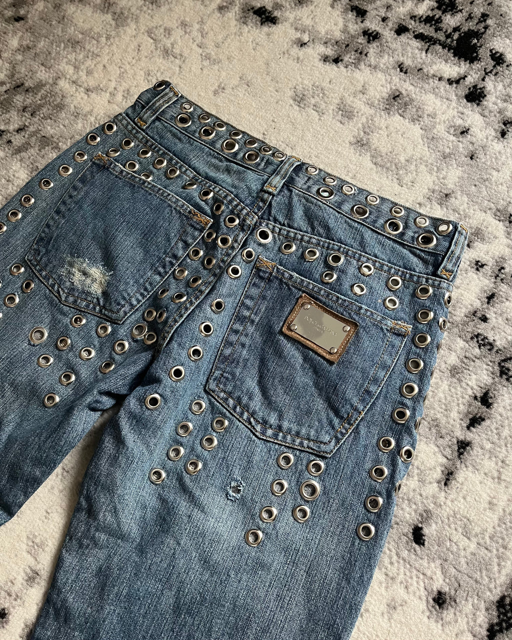 SS06 Dolce & Gabbana Eyled Punk Holes Jeans (S/M)