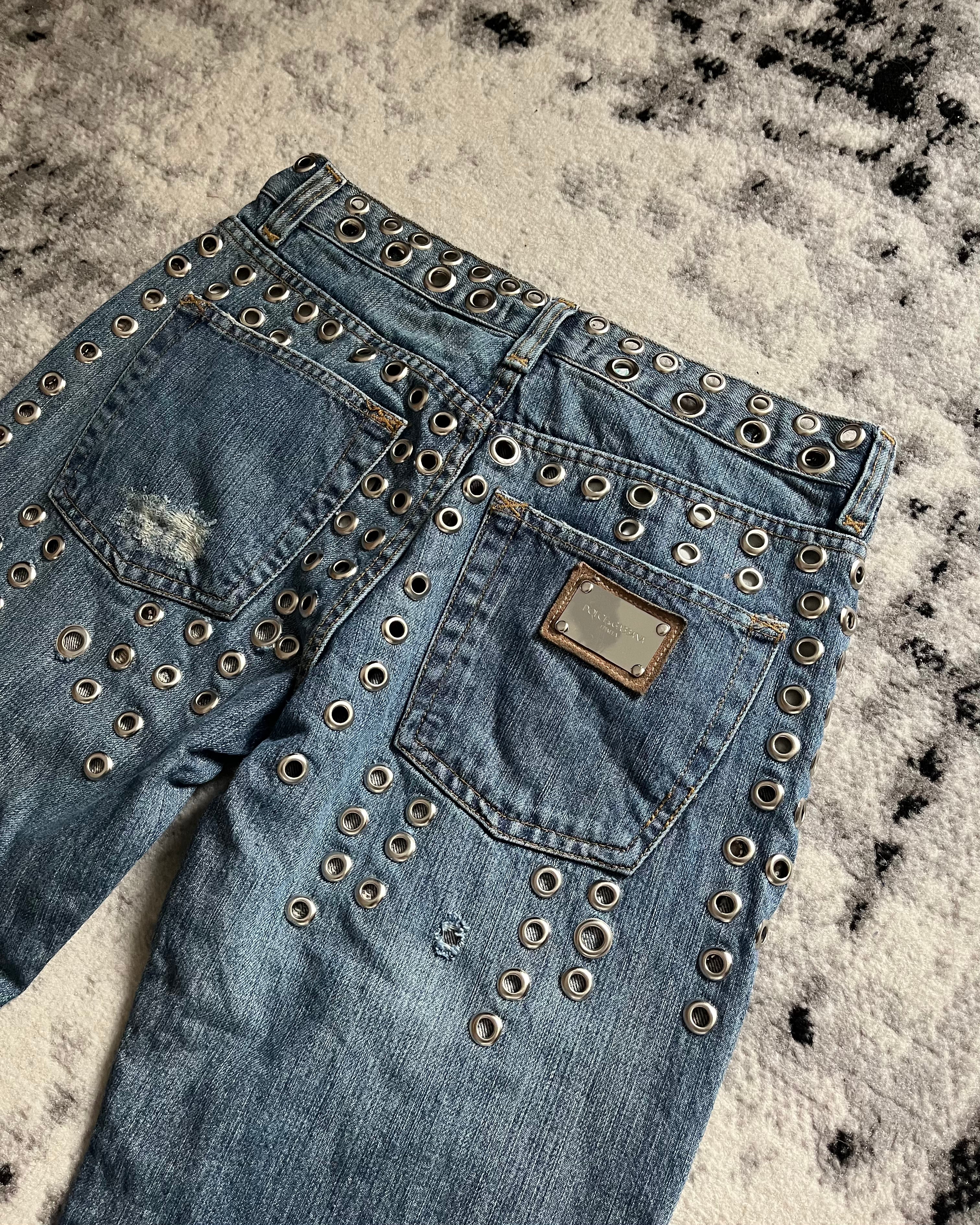 SS06 Dolce & Gabbana Eyled Punk Holes Jeans (S/M)