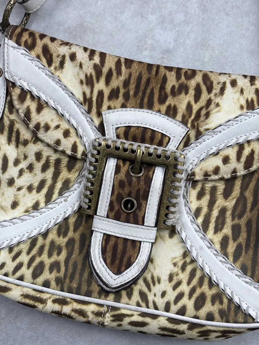 AW2007 Cavalli Leopard Studded Buckle Shoulder Bag uoYahBEA 5
