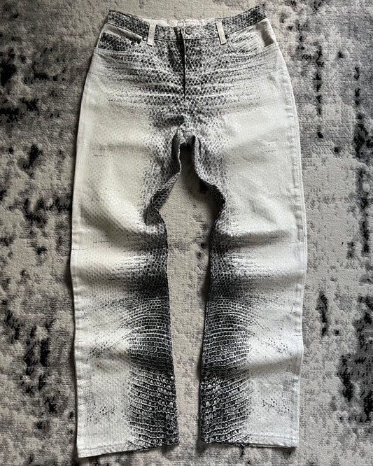 FW00 Roberto Cavalli Monochrome Serenity Scales Pants (XS/S)