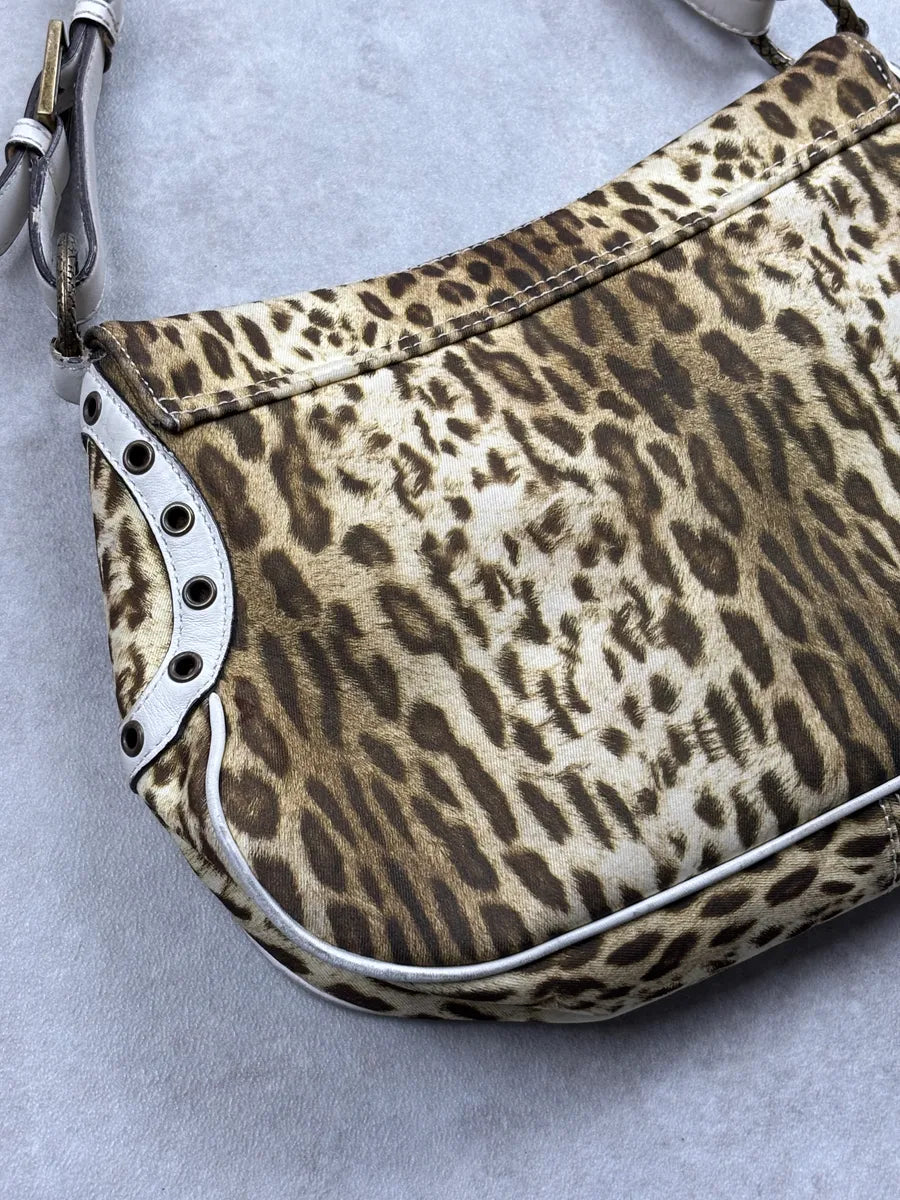 AW2007 Cavalli Leopard Studded Buckle Shoulder Bag uoYahBEA 11