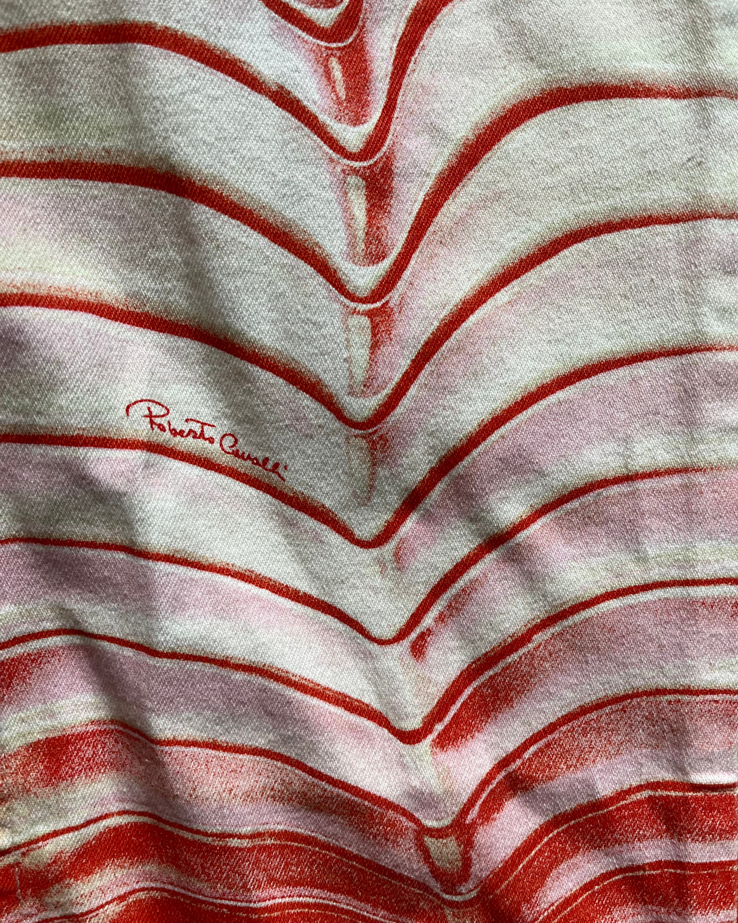 SS01 Roberto Cavalli Cherry Spiral Bones Pants