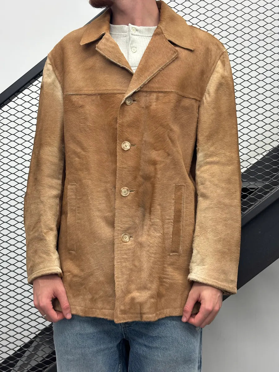 AW1996 Prada Camel Pony Hair Leather Single-Breasted Jacket UtBRyARk 1
