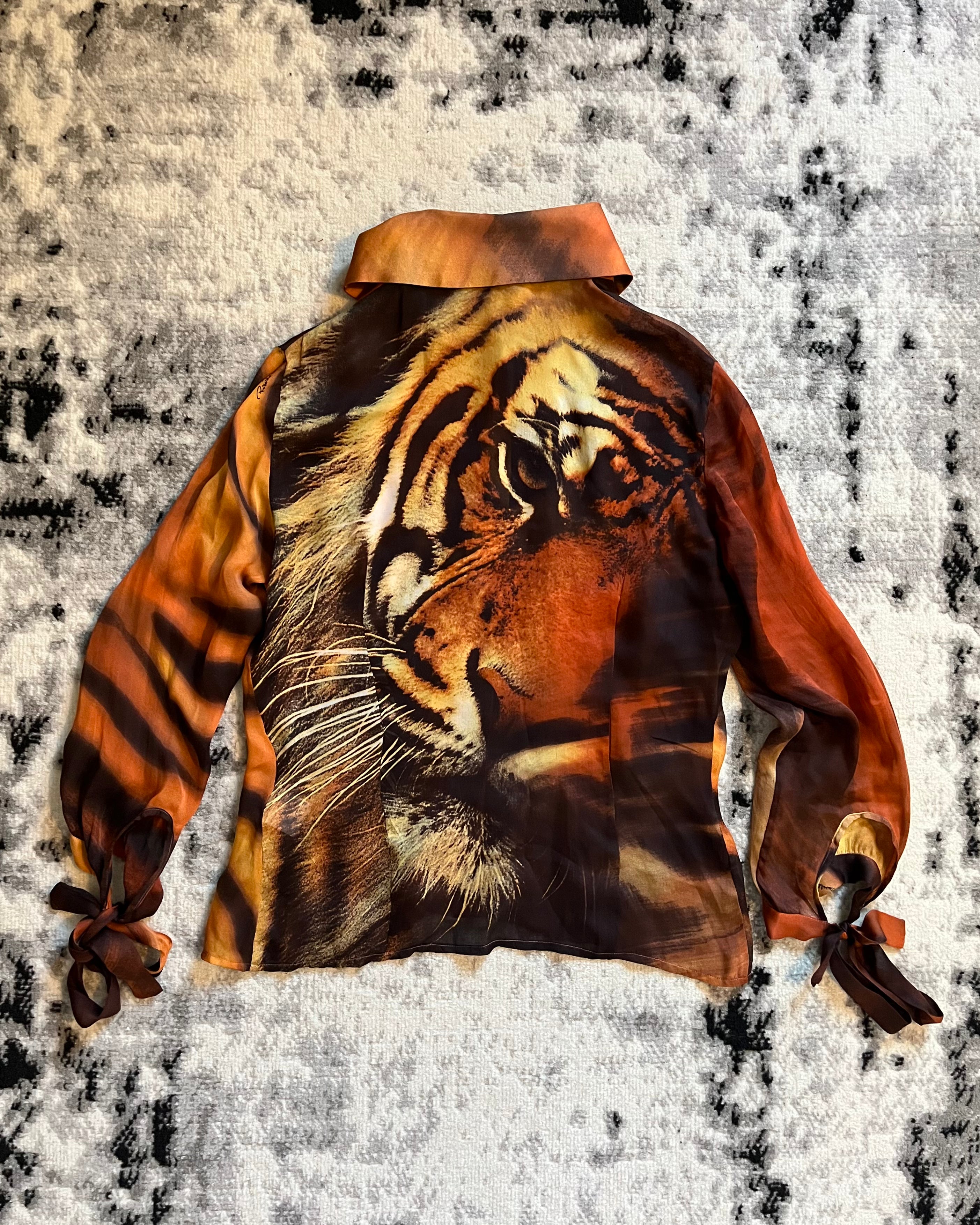 FW00 Roberto Cavalli 虎橙色衬衫 (XS/S)