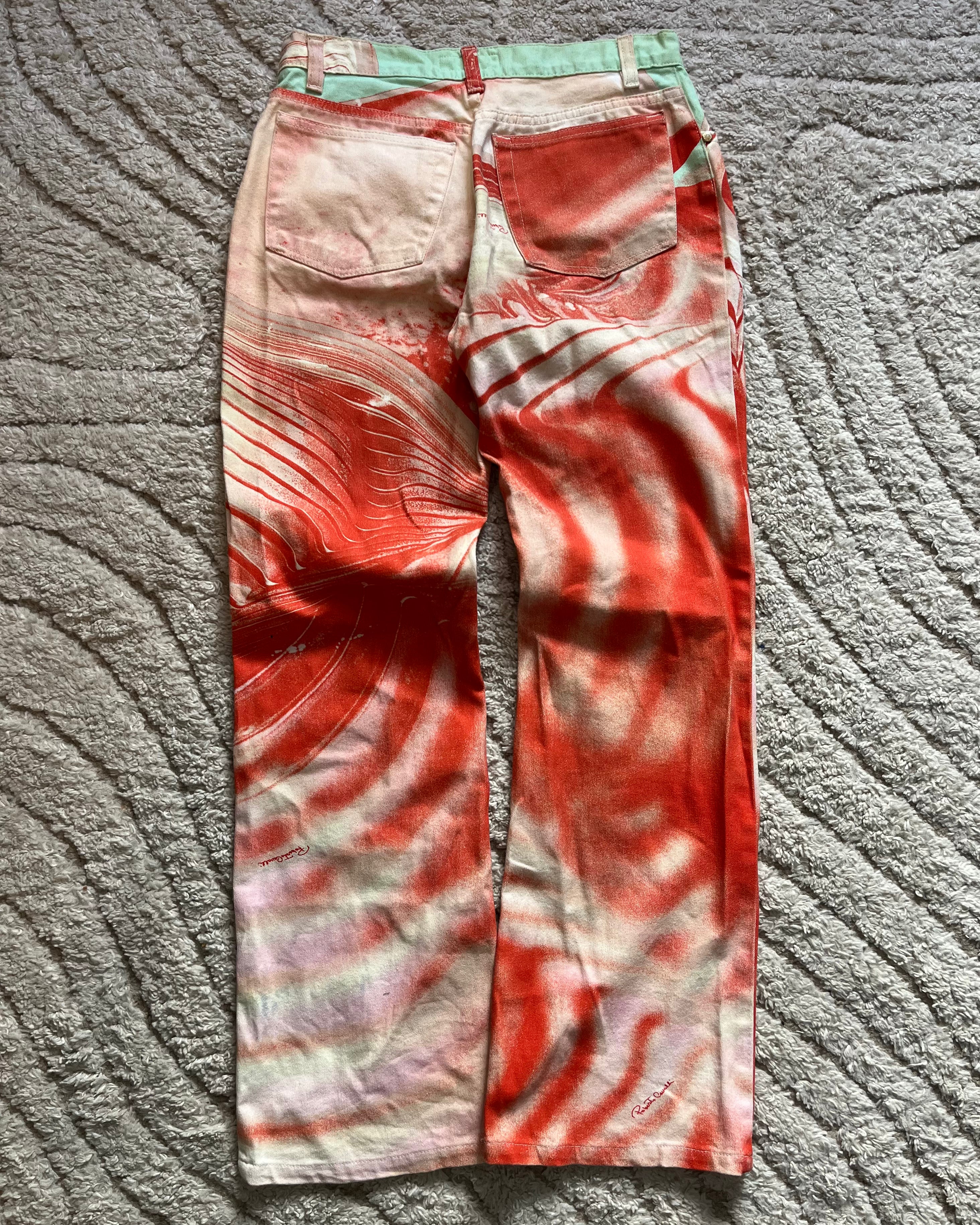 SS01 Roberto Cavalli Cherry Spiral Bones Pants