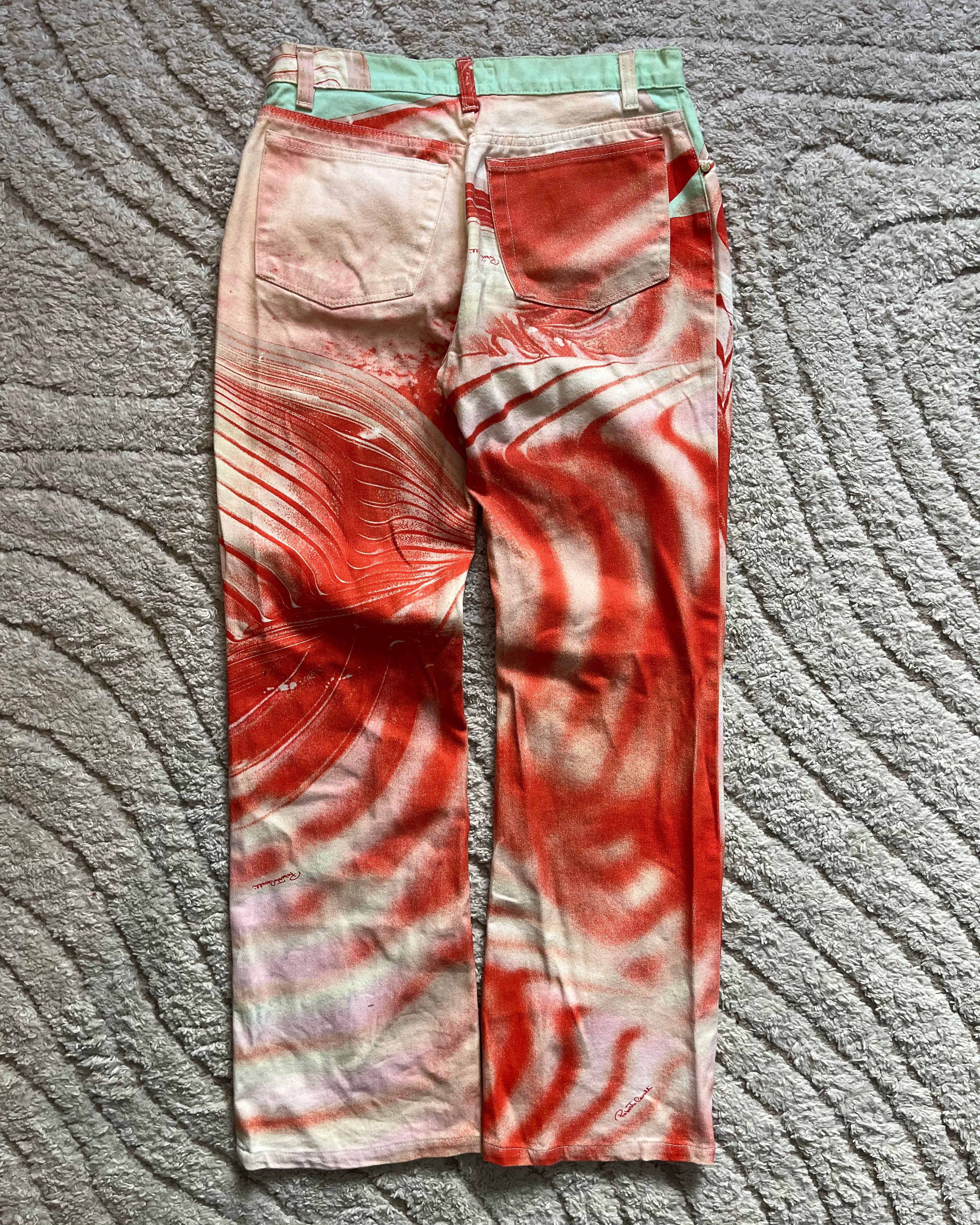 SS01 Roberto Cavalli Cherry Spiral Bones Pants