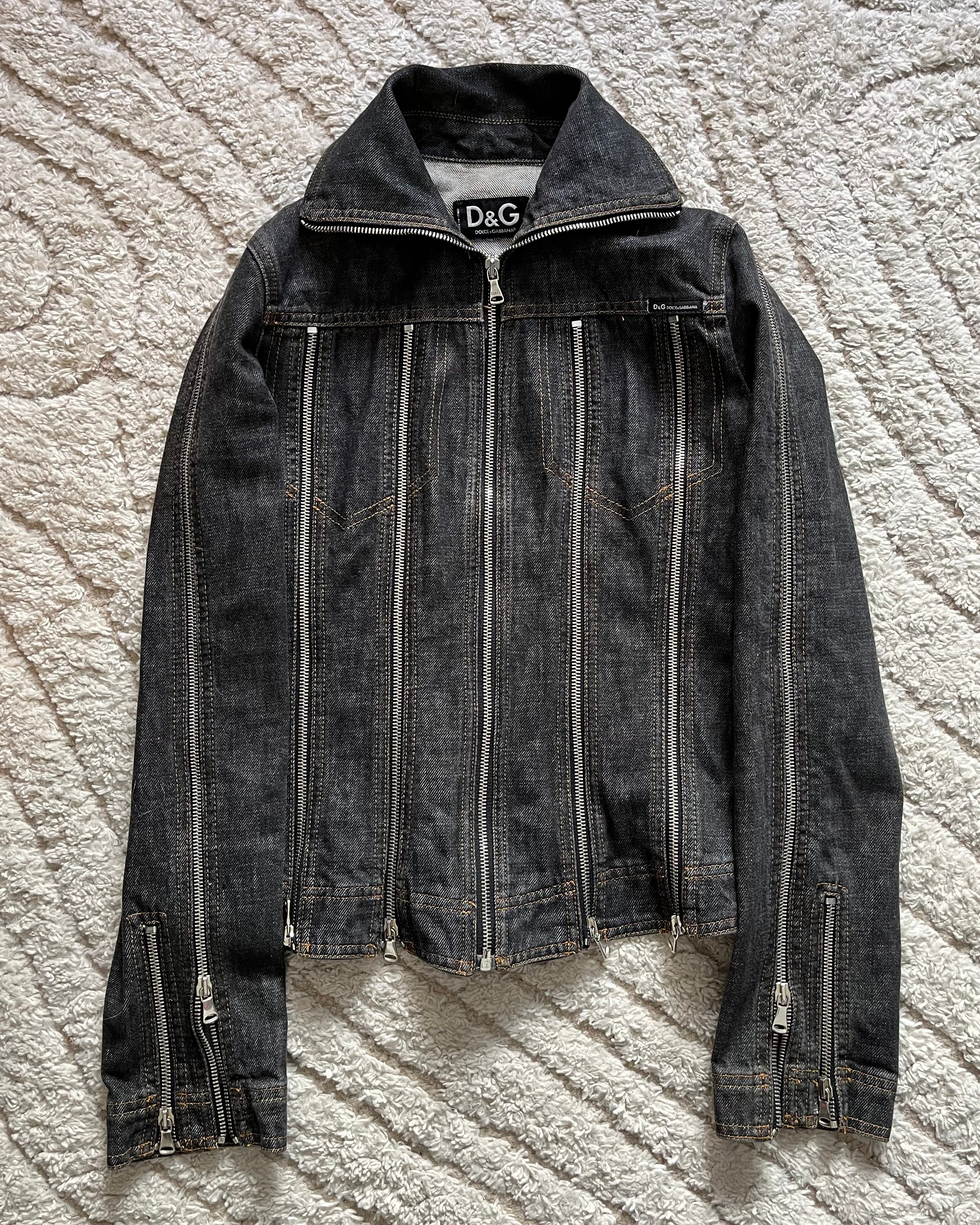 SS03 ドルチェ&amp;ガッバーナ マルチジップデニムジャケット(XS) 