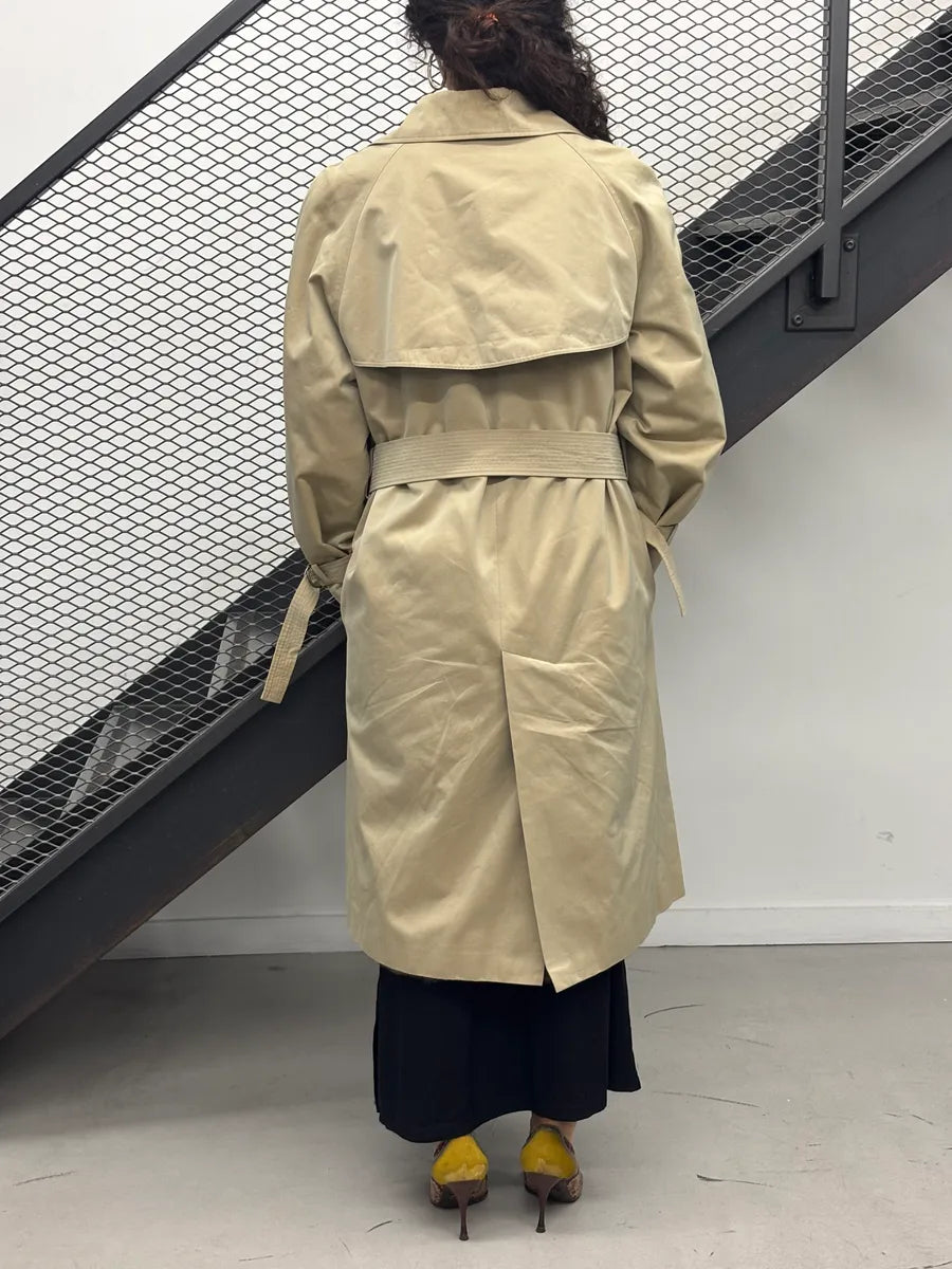 1970s Yves Saint Laurent Beige Squirrel Fur-Lined Double-Breasted Trench Coat FudbhCrX 1