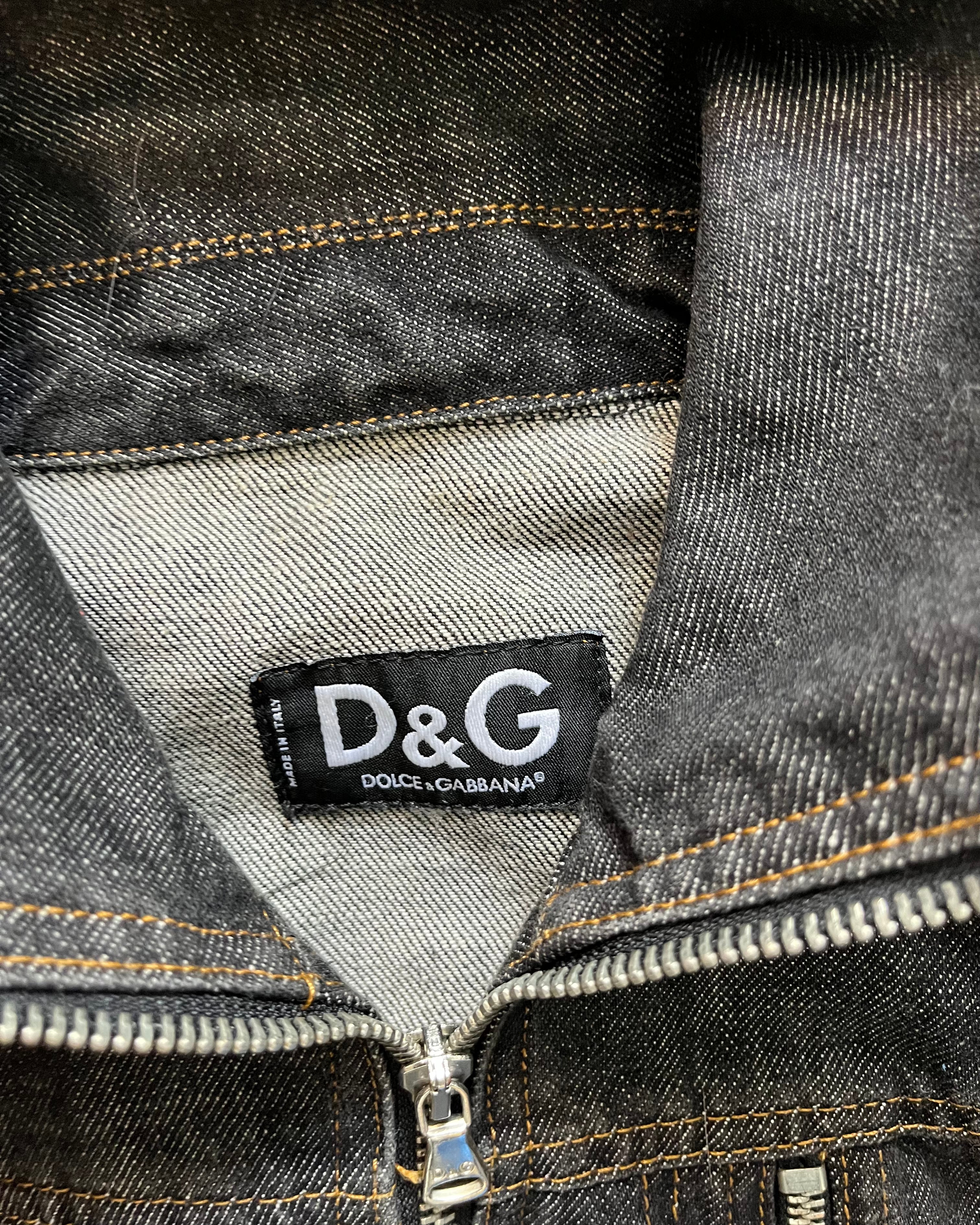 SS03 ドルチェ&amp;ガッバーナ マルチジップデニムジャケット(XS) 