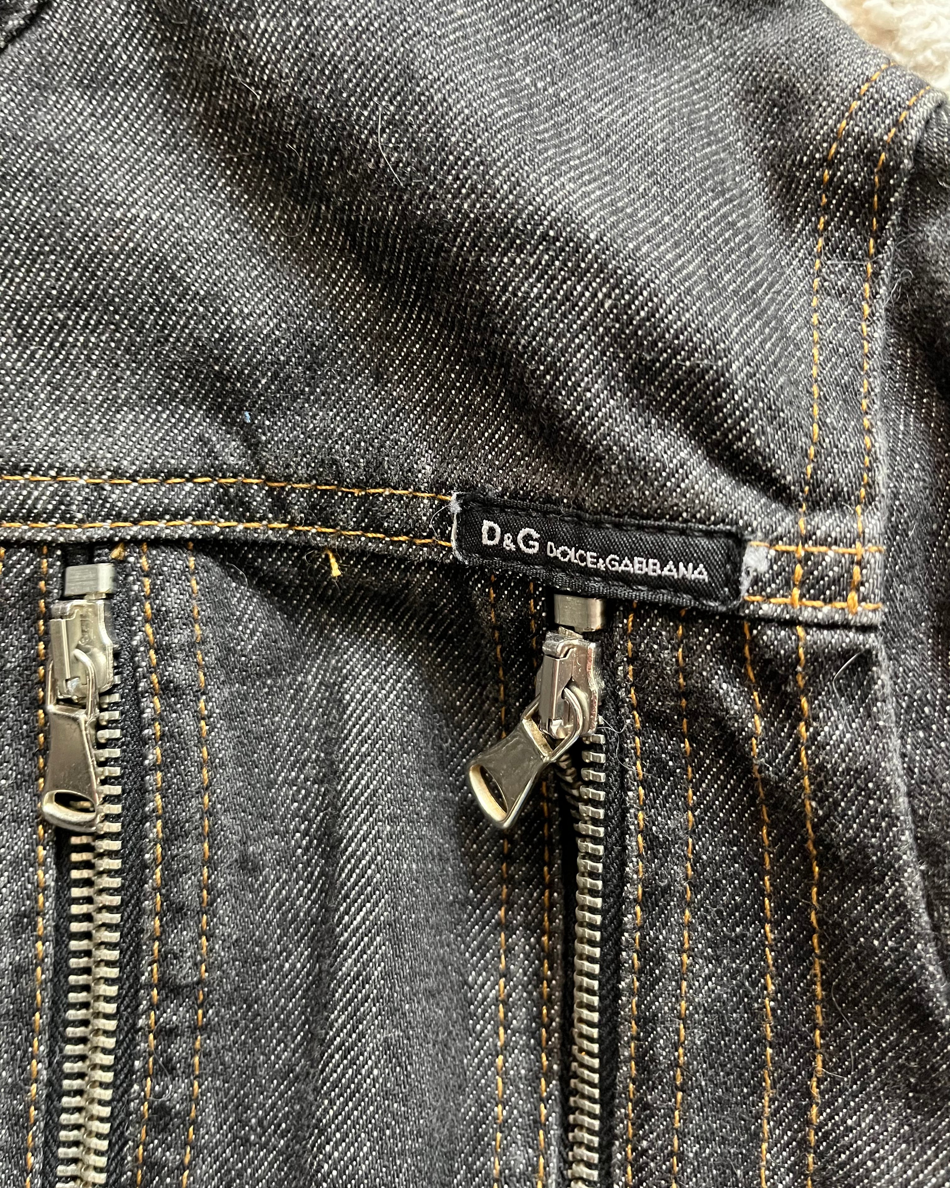 SS03 ドルチェ&amp;ガッバーナ マルチジップデニムジャケット(XS) 