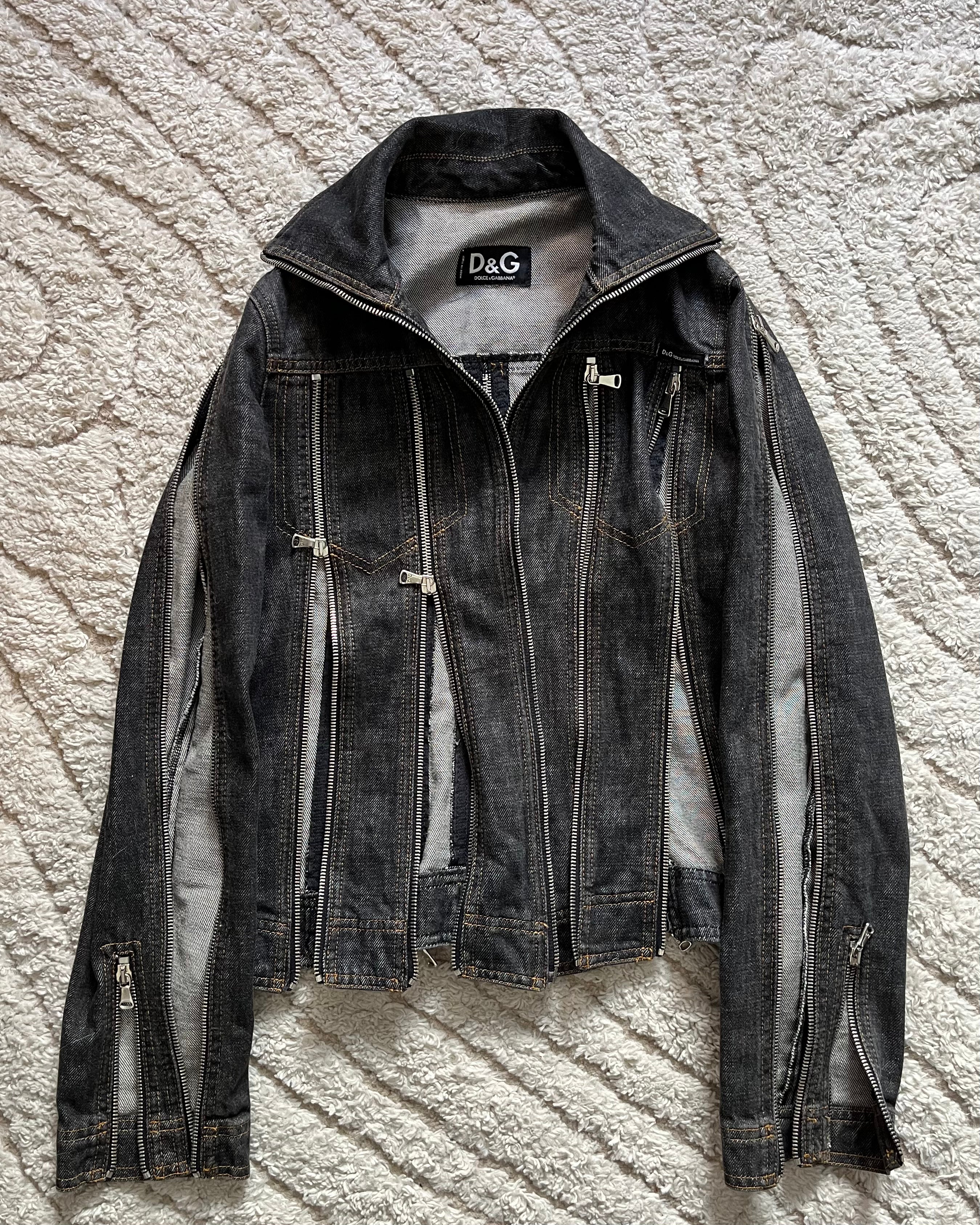 SS03 ドルチェ&amp;ガッバーナ マルチジップデニムジャケット(XS) 