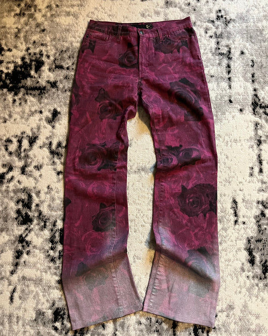 00s Just Cavalli Nocturnal Rose Blossom Pants (S/M)