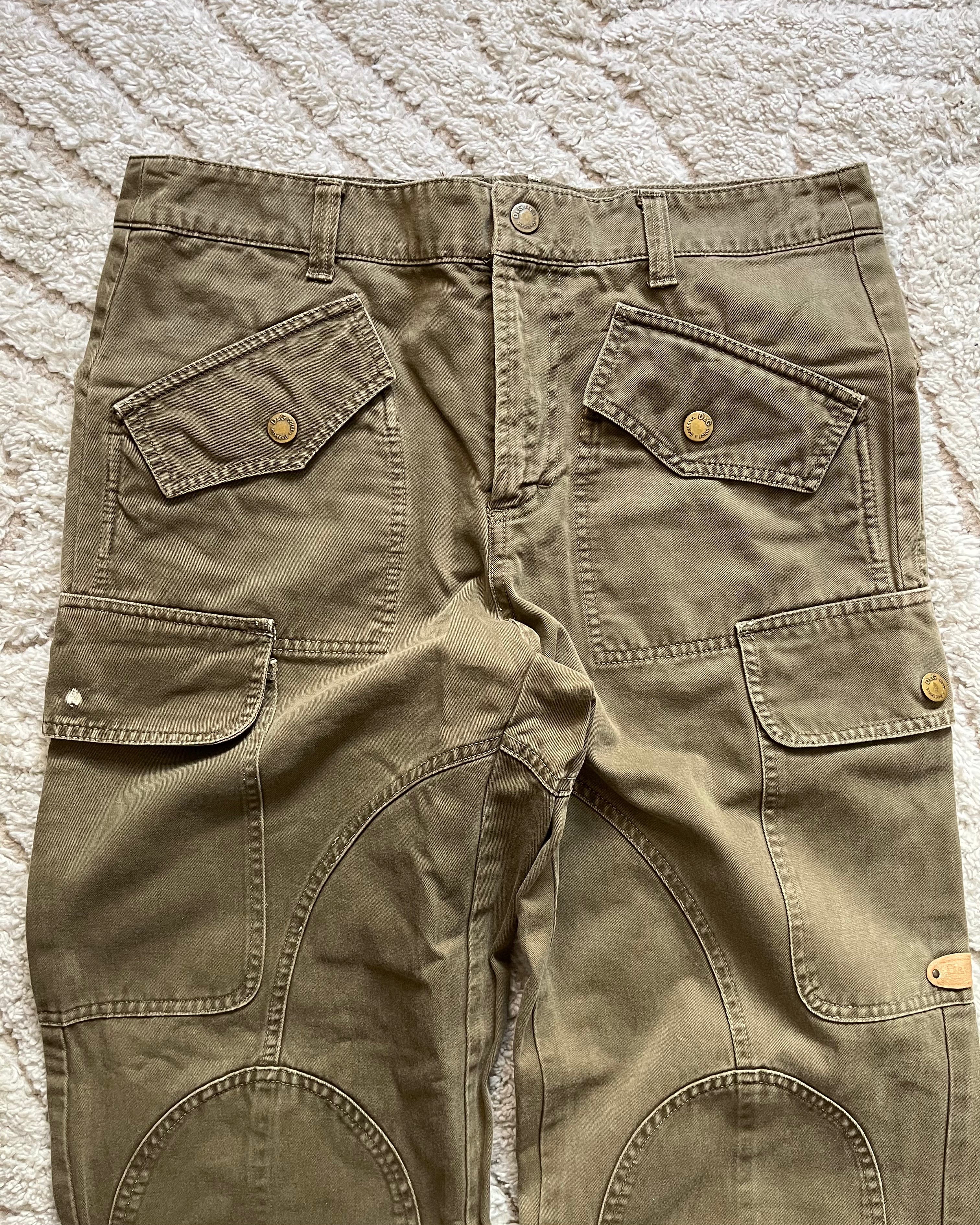 DOLCE & GABBANA ダブルニー カーゴパンツ ブラック 528