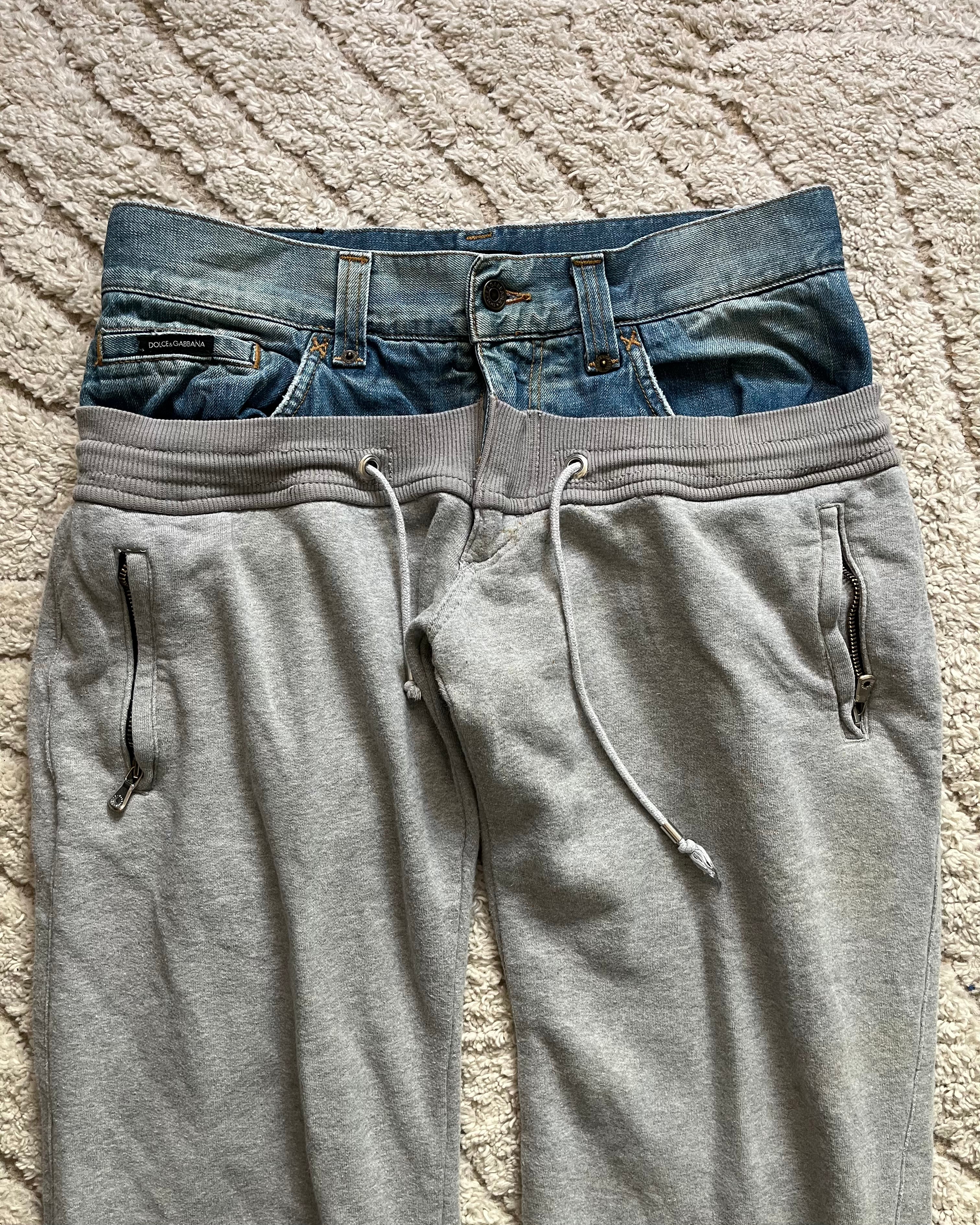 AW05 Dolce & Gabbana Double Waisted Jogging Denim (M)