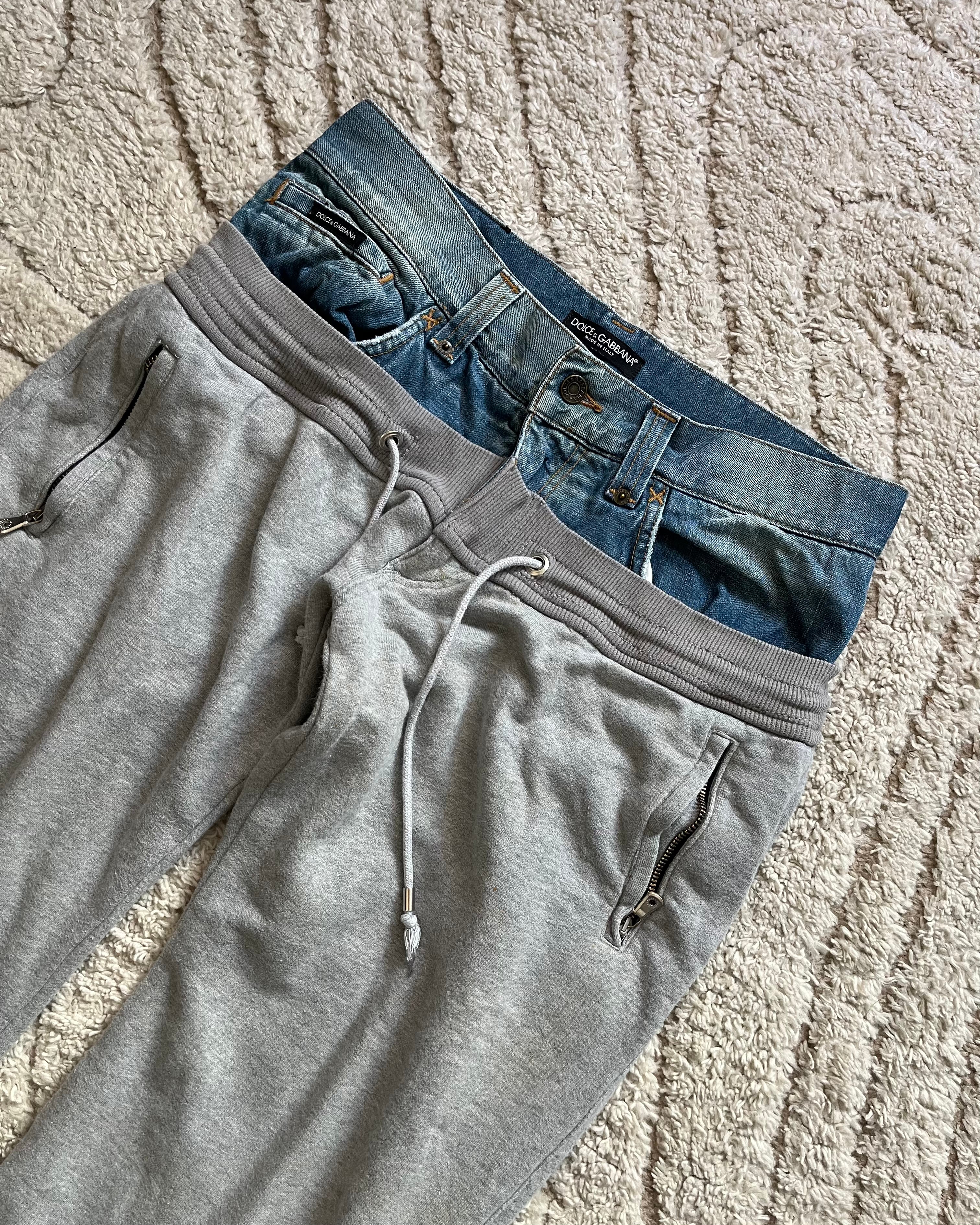 AW05 Dolce & Gabbana Double Waisted Jogging Denim (M)